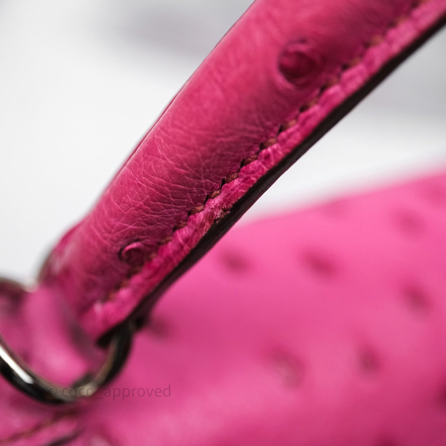 Hermes Kelly 32 Fuchsia Ostrich Palladium Hardware