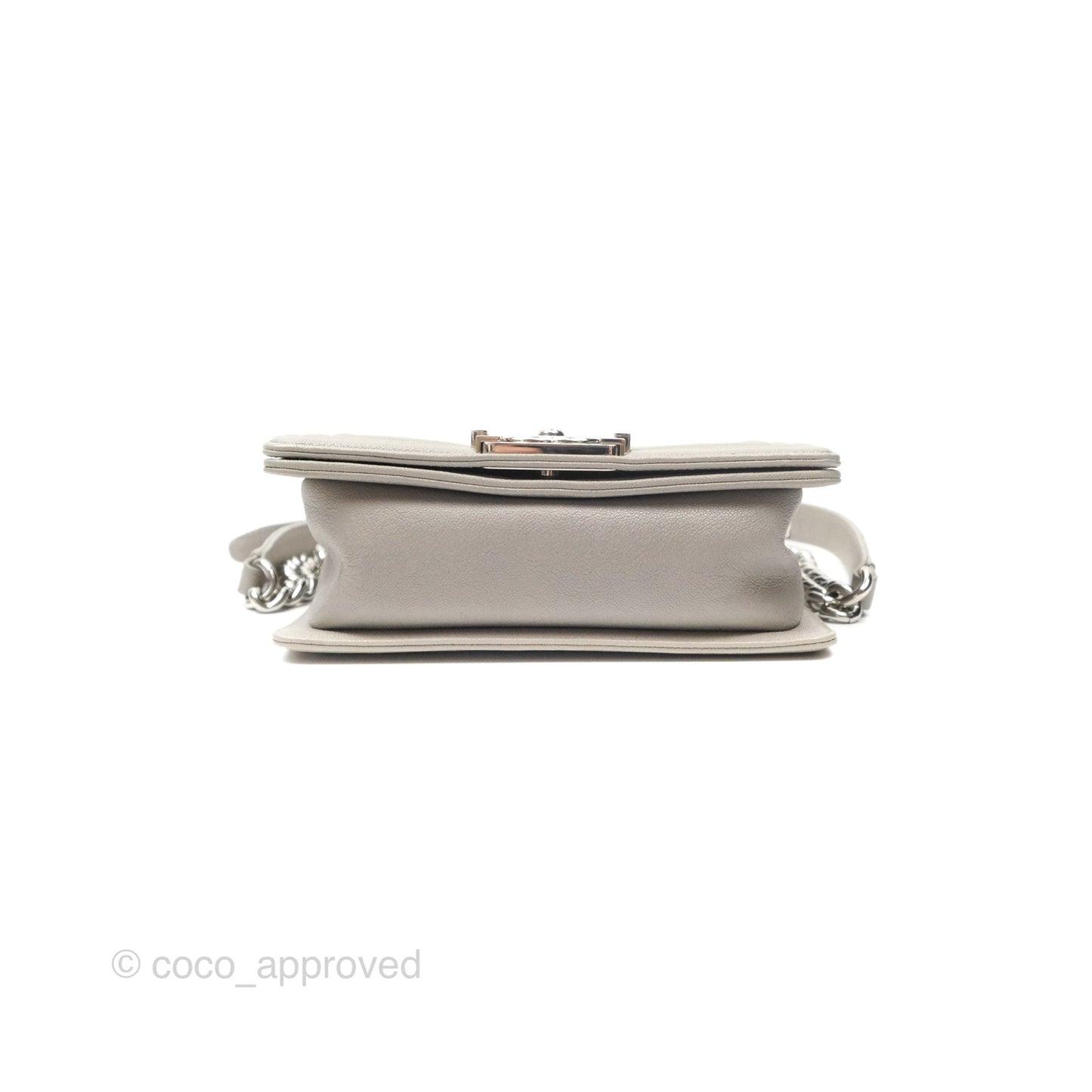 Chanel Small Boy Grey Caviar Silver Hardware