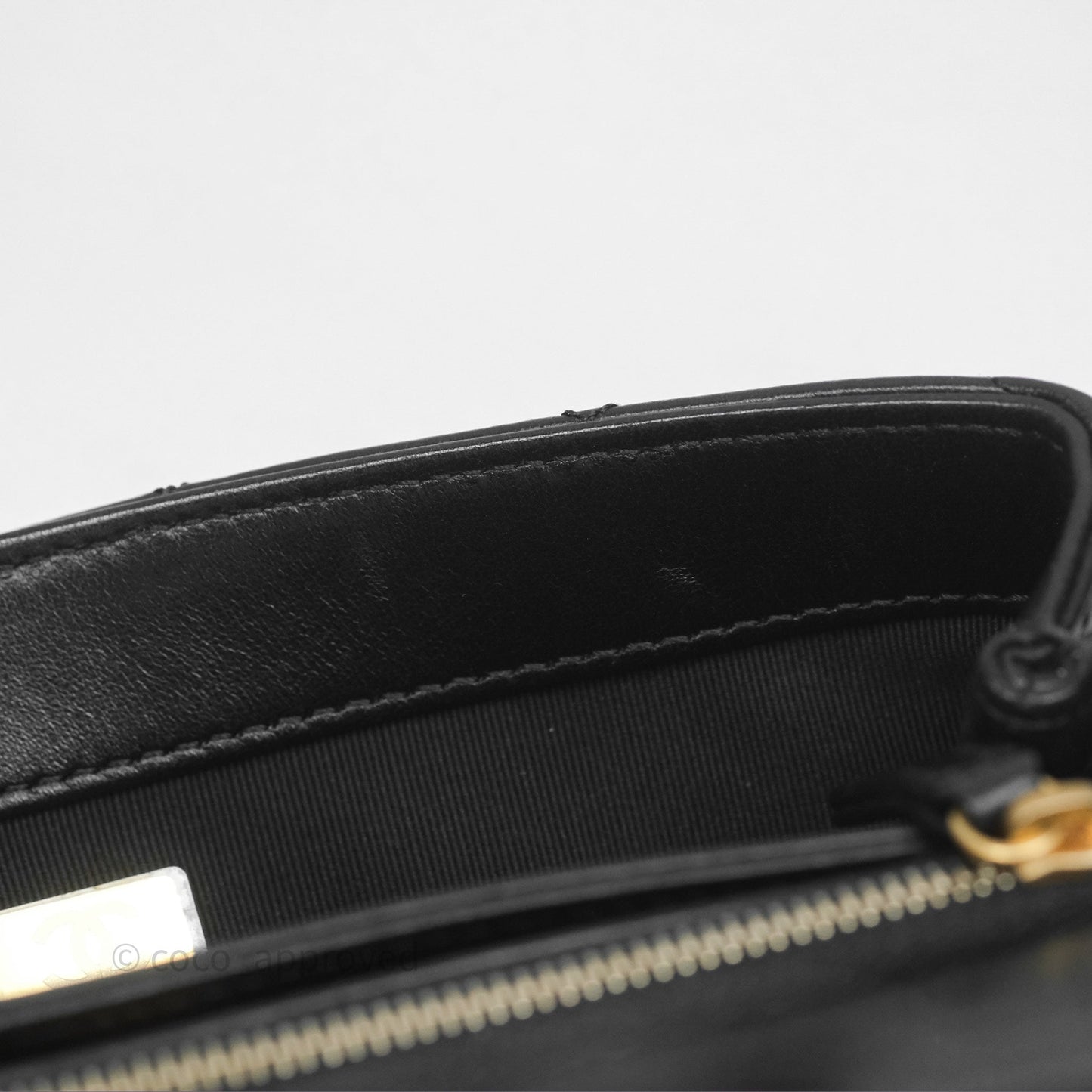 Chanel Small All Slide Adjustable Chain Flap Bag Black Lambskin Aged Gold Hardware 22K