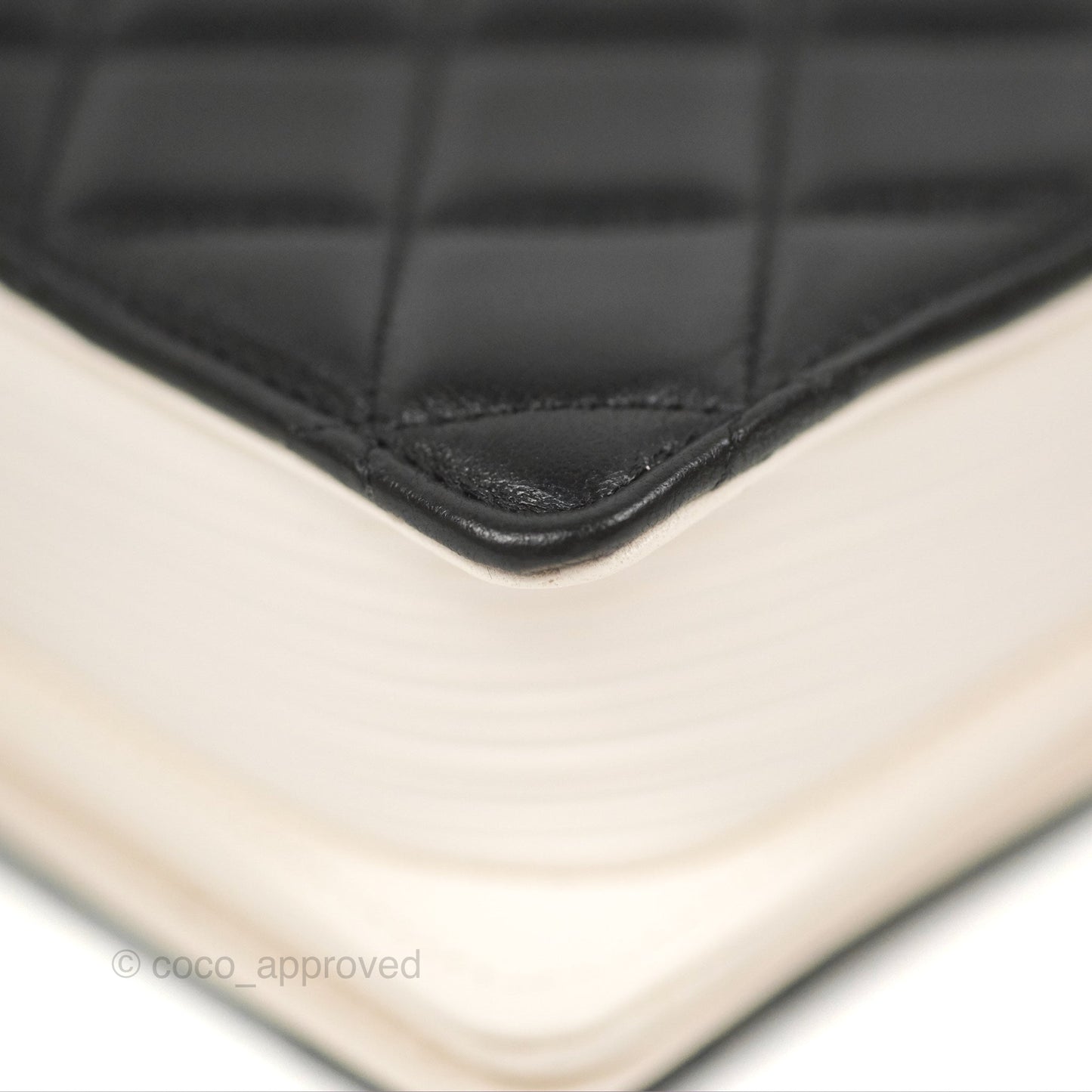 Chanel Quilted Book Wallet on Chain WOC Black Lambskin Gold Hardware
