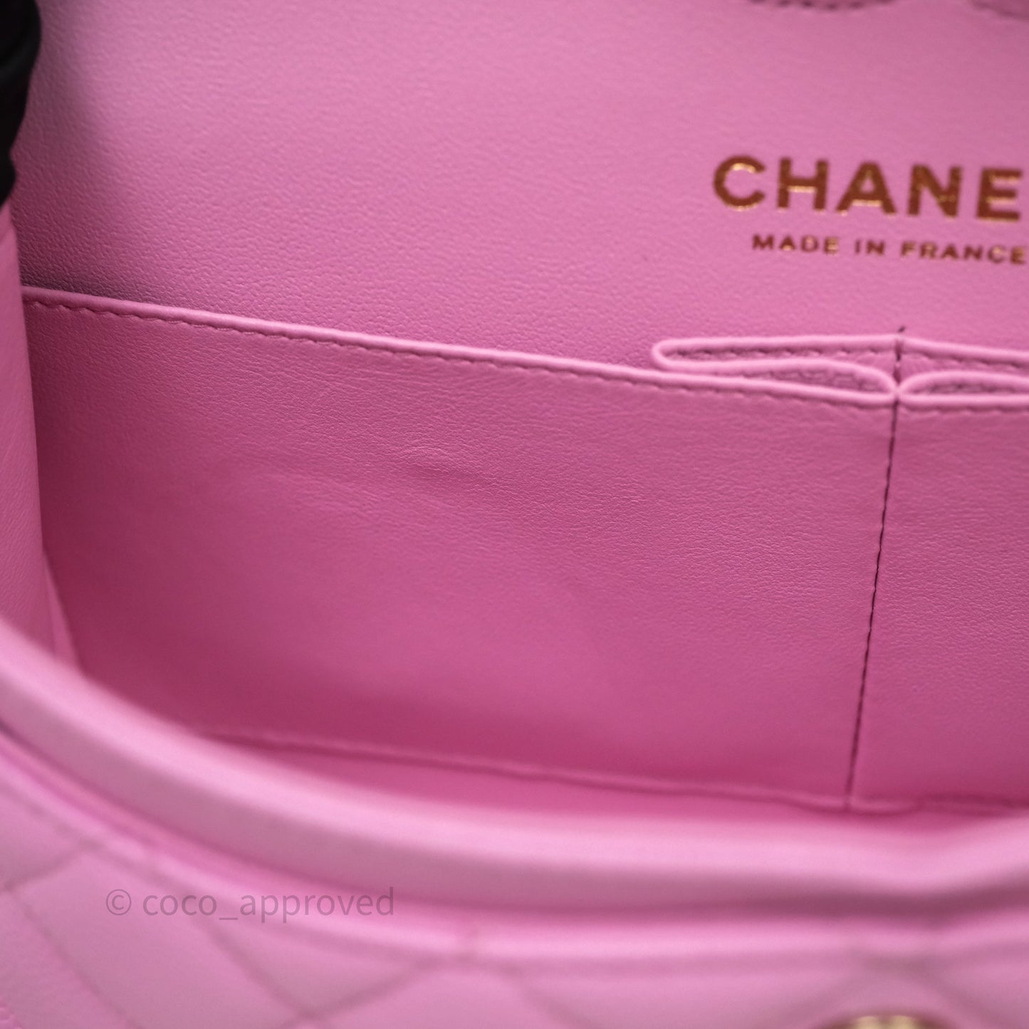 Chanel Small Classic Flap Quilted Pink Caviar Gold Hardware