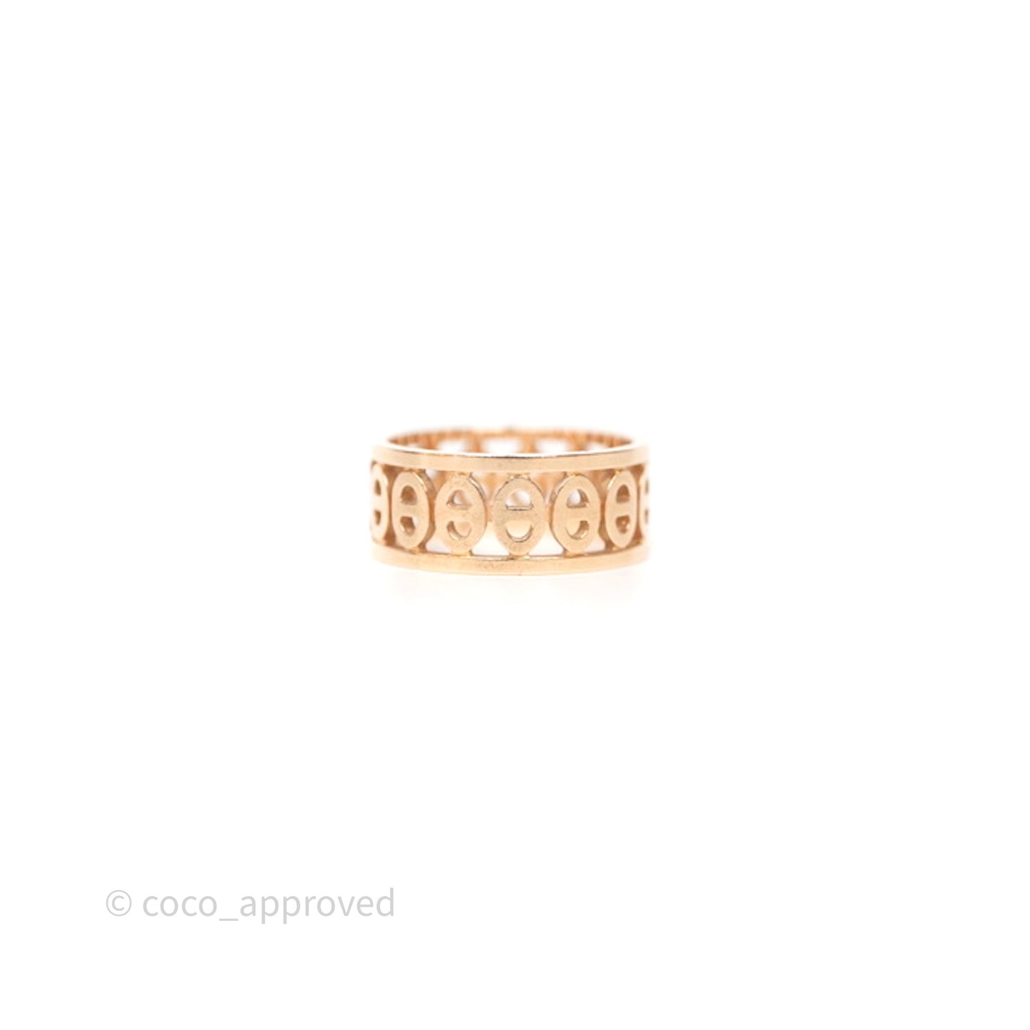 Hermès Chaine d Ancre Divine Ring Rose Gold Size 52