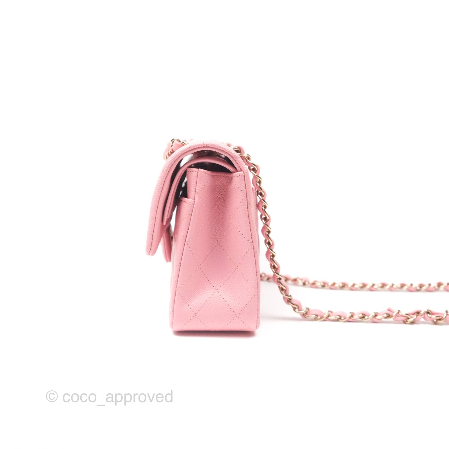 Chanel Small Classic Flap Quilted Sakura Pink Caviar Gold Hardware