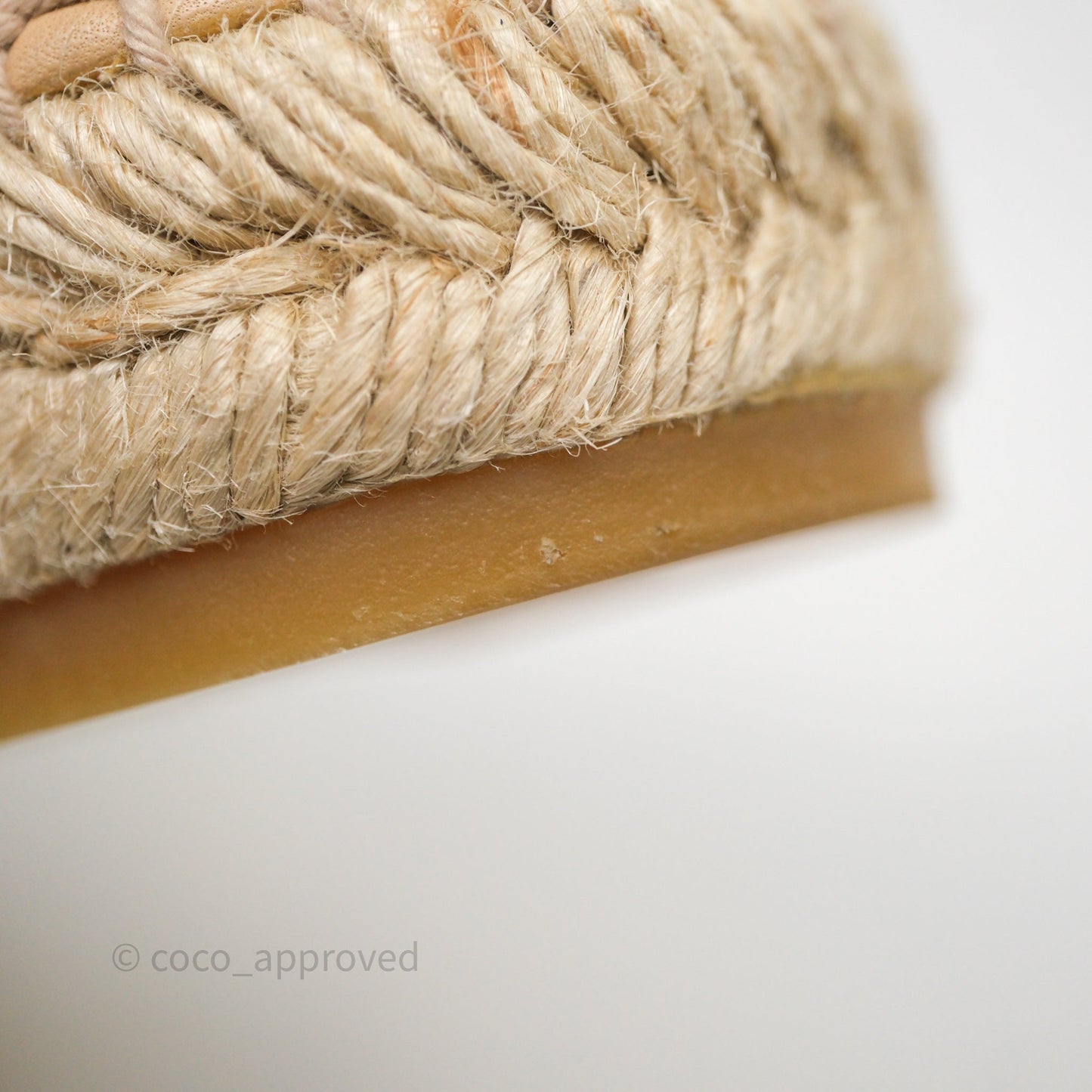 Chanel CC Espadrilles Beige Black Lambskin Size 37