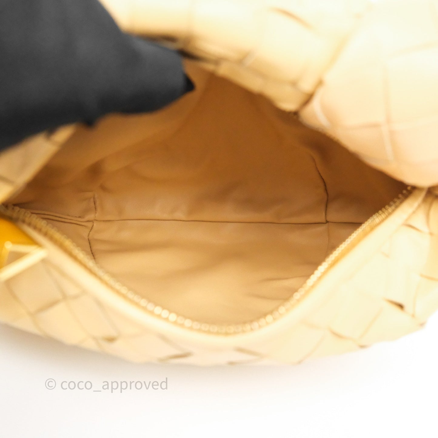Bottega Veneta Mini Jodie Bag Intrecciato Almond Lambskin