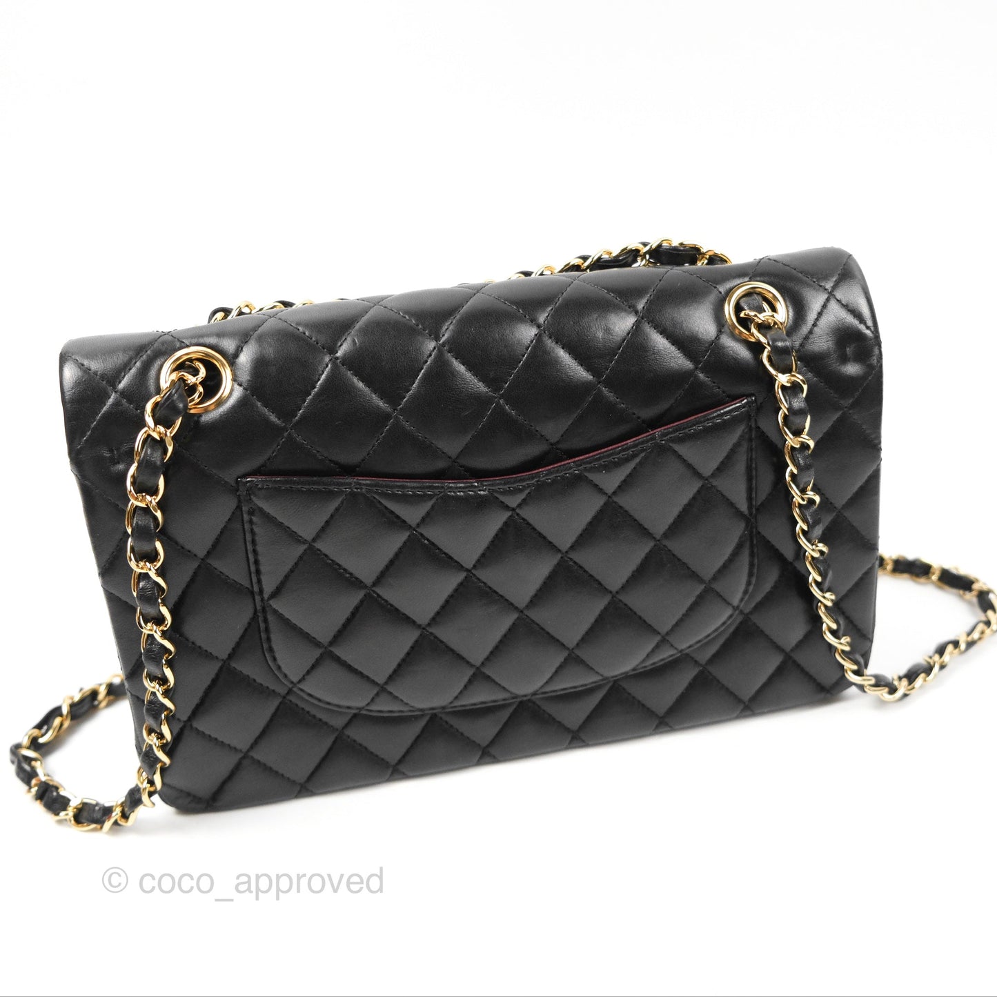 Chanel Classic M/L Medium Flap Quilted Black Lambskin Gold Hardware