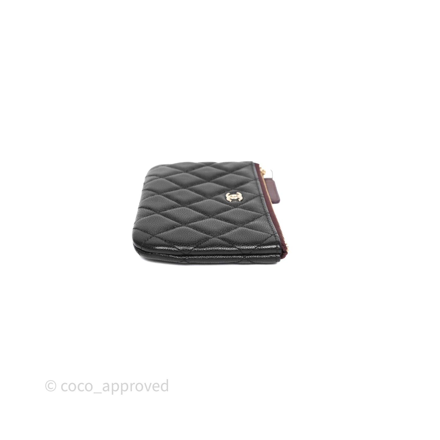 Chanel Quilted Mini O case Black Caviar Gold Hardware