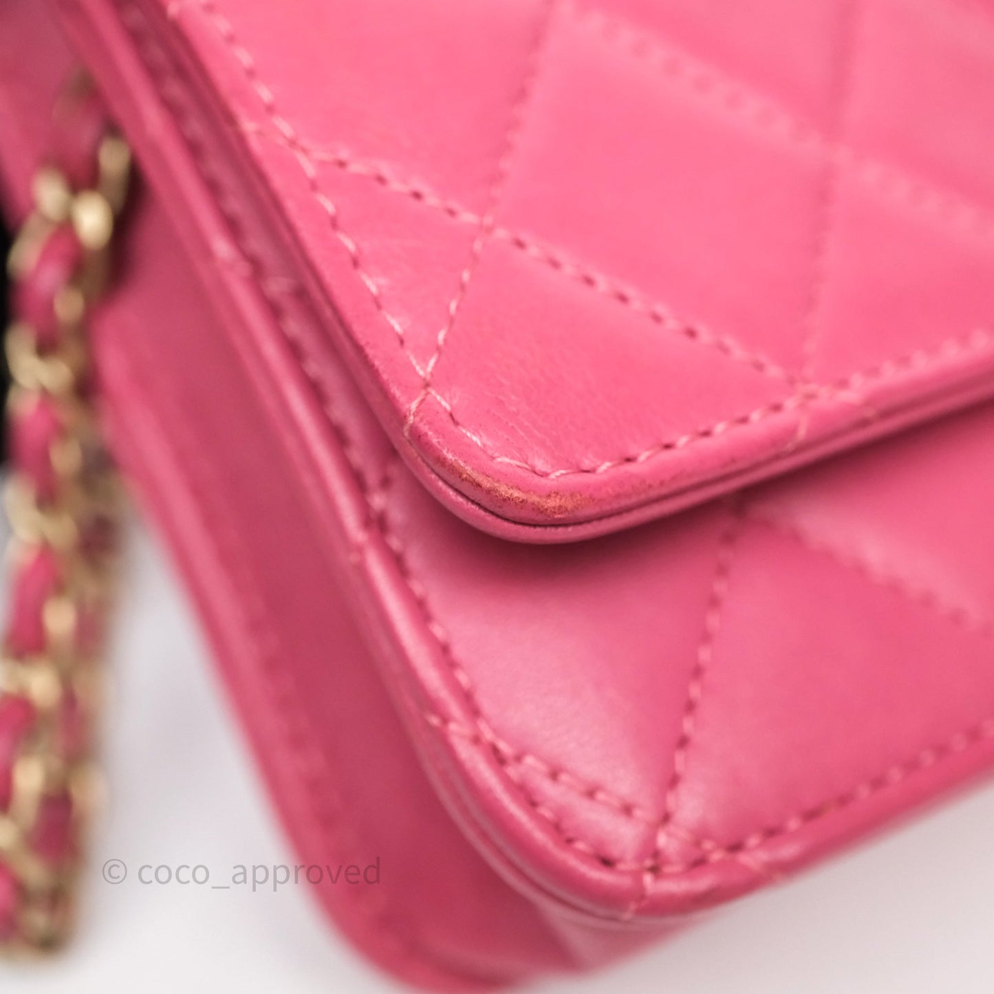 Chanel Quilted Classic WOC Pink Lambskin Gold Hardware