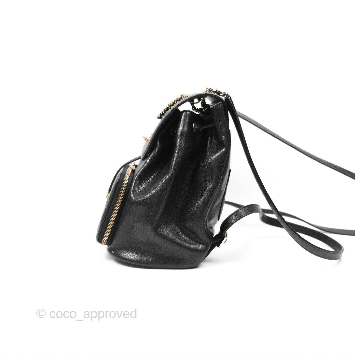 Chanel Quilted Business Affinity Backpack Black Caviar Gold Hardware