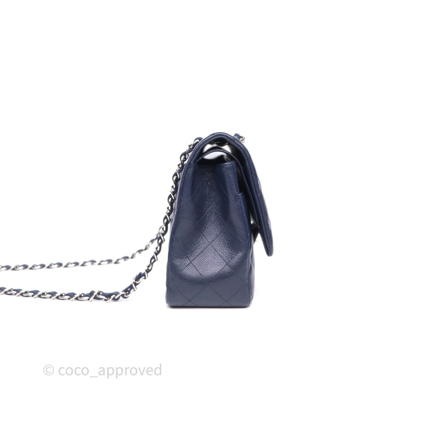 Chanel Jumbo Double Flap Navy Caviar Silver Hardware⁣⁣