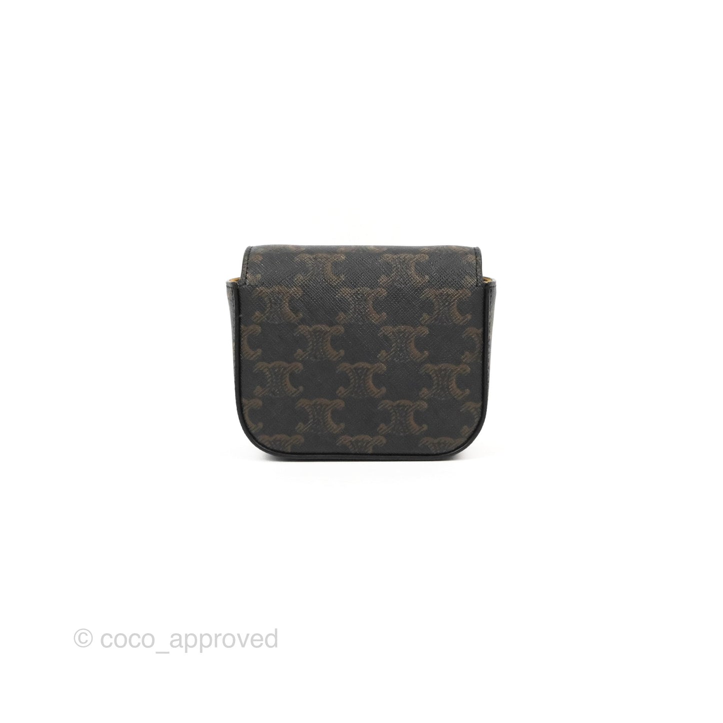 Celine Tan Canvas Calfskin Mini Triomphe