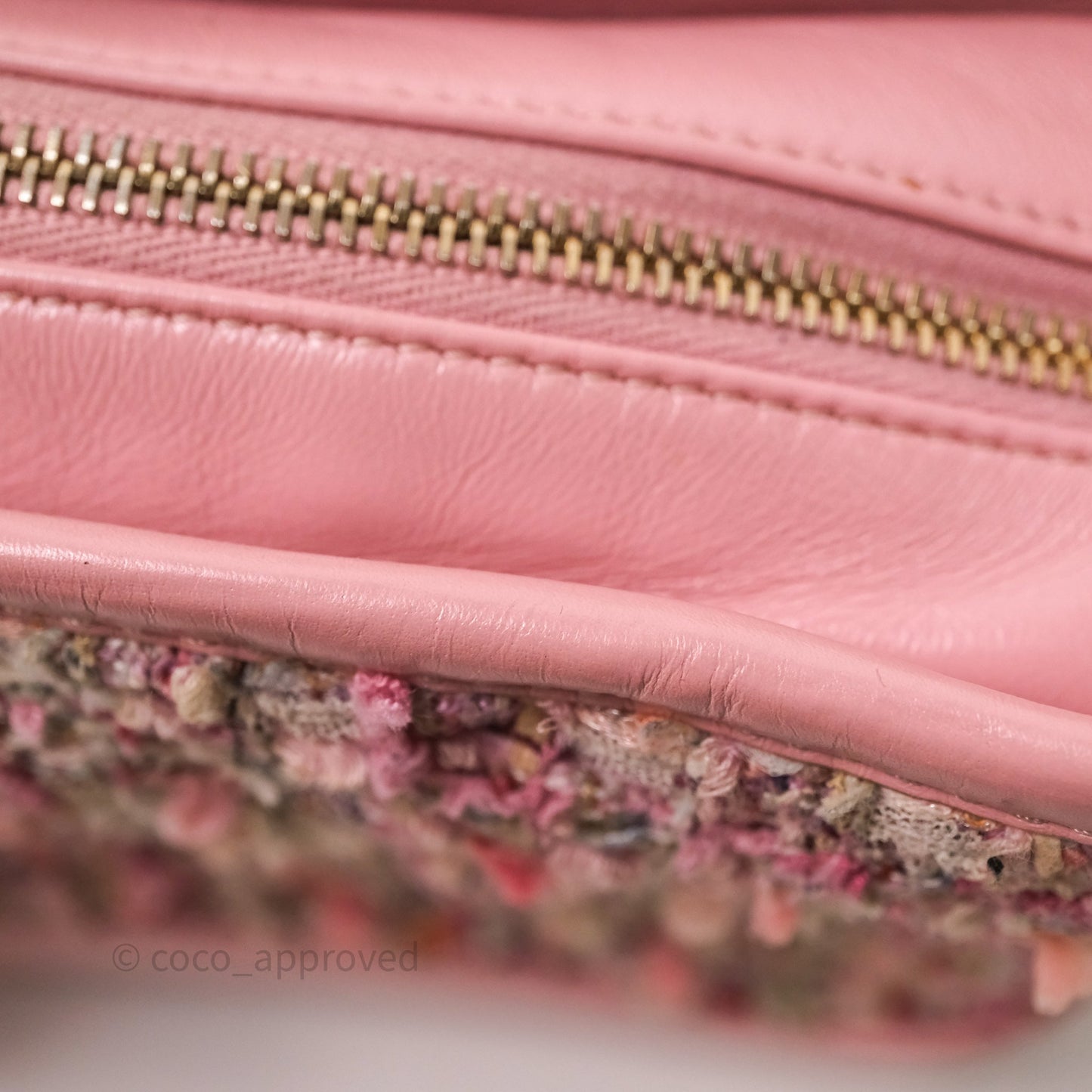 Chanel Small Gabrielle Hobo Quilted Pink Tweed Aged Calfskin