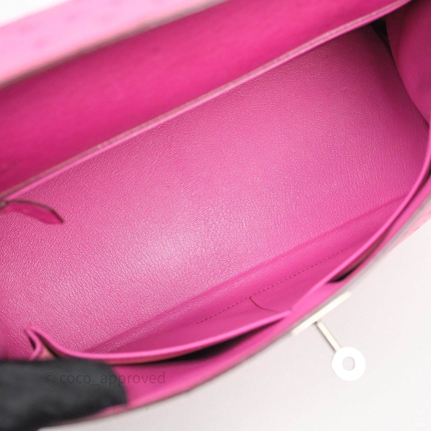 Hermes Kelly 32 Fuchsia Ostrich Palladium Hardware