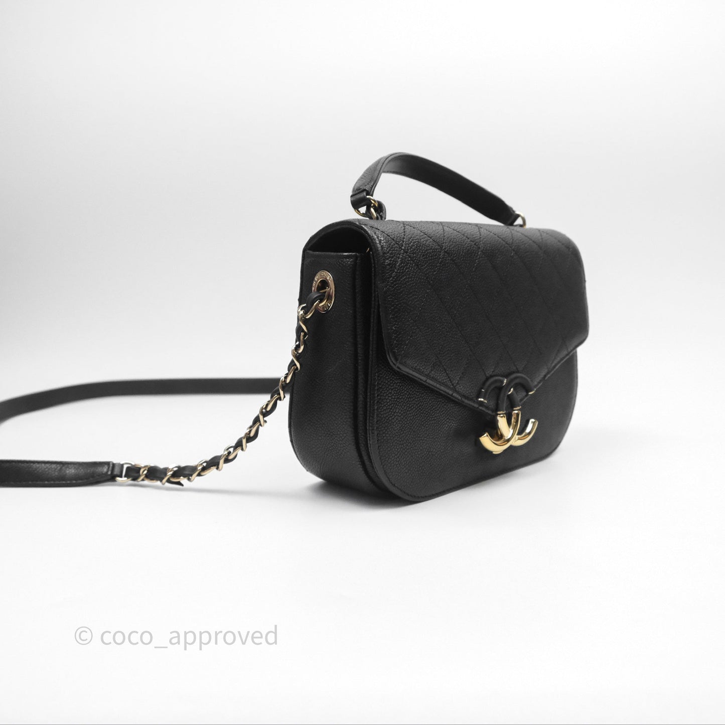 Chanel Small CC Cuba Flap Bag Black Caviar Gold Hardware