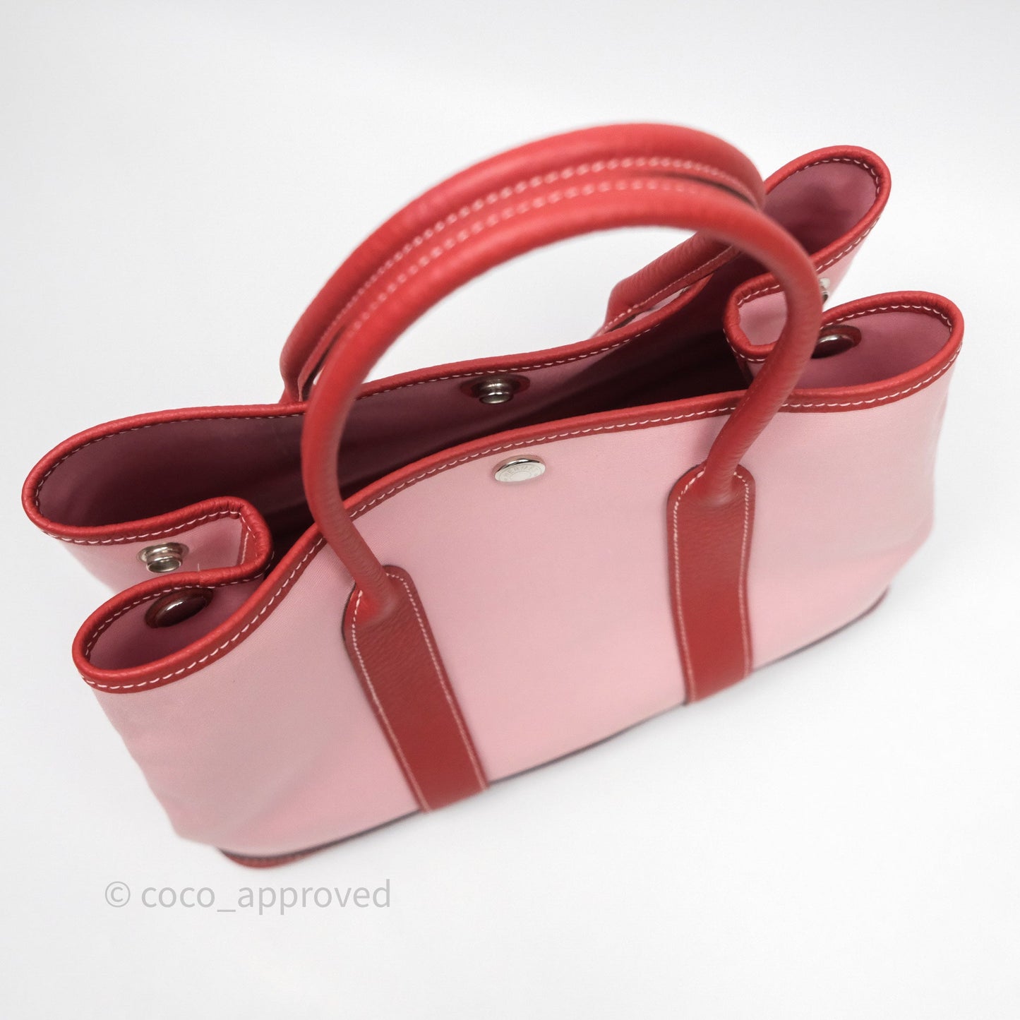 Hermès Garden Party 30 Canvas Rose Sakura 3Q/ Rouge Duchesse 2V