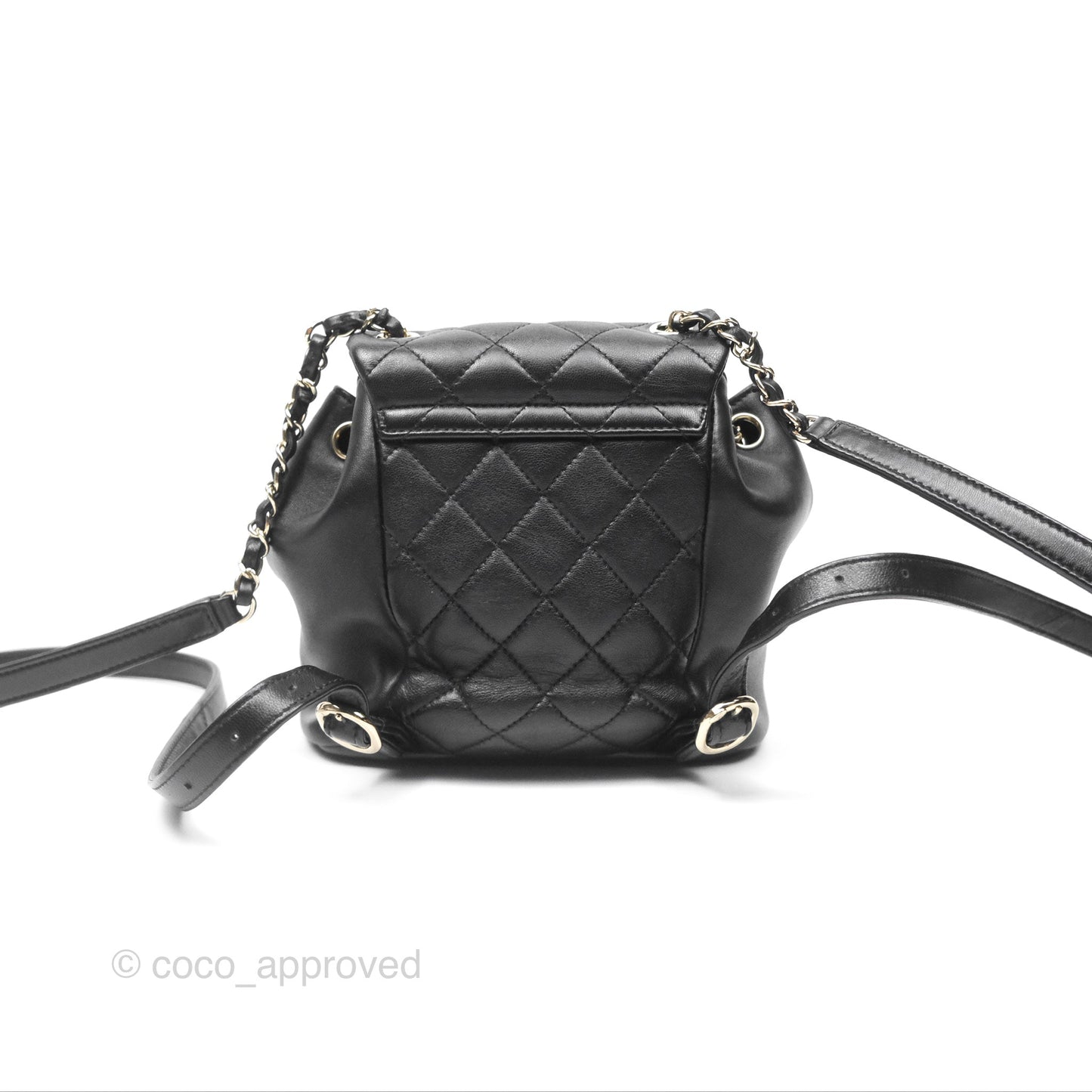 Chanel Quilted Small Duma Drawstring Backpack Black Lambskin