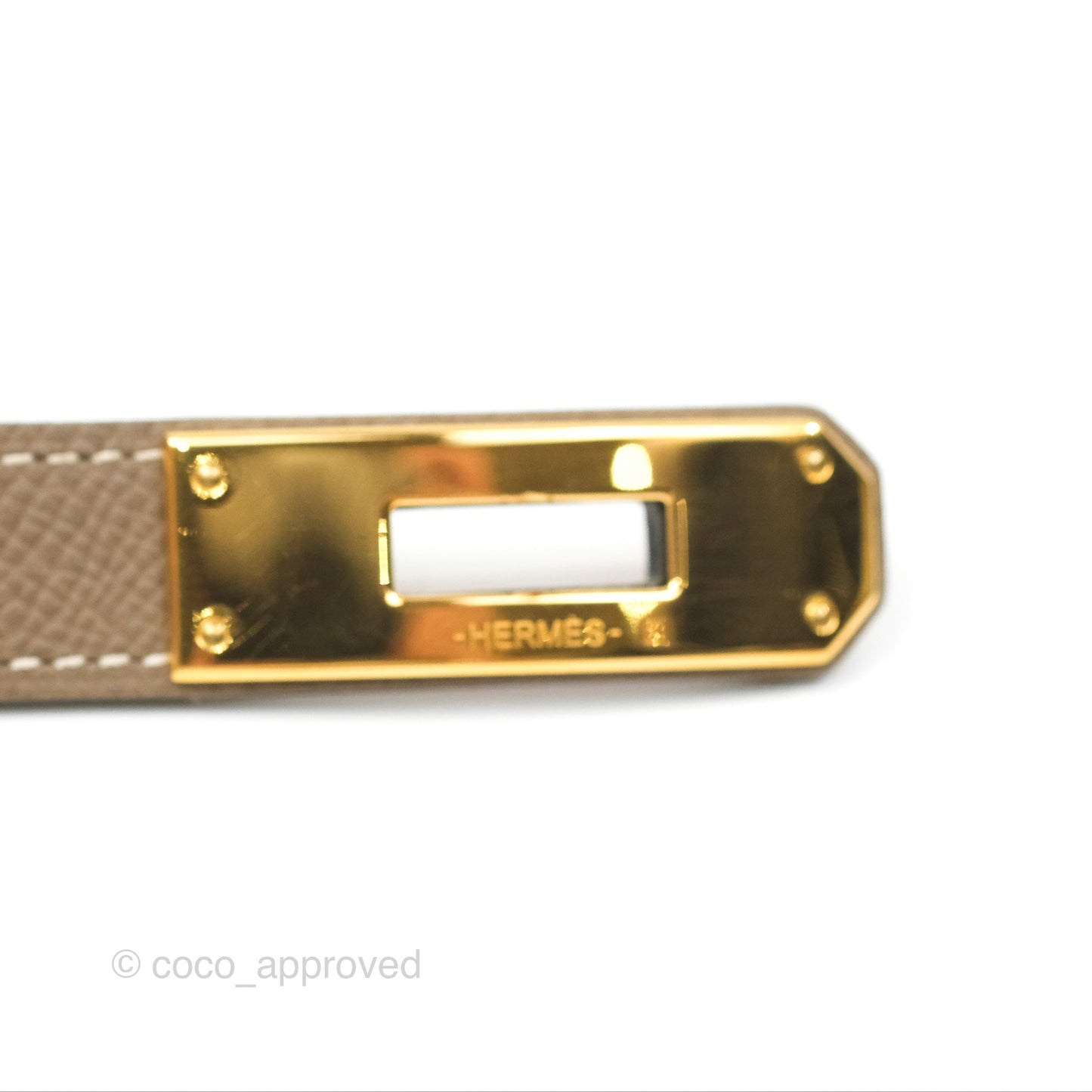 Hermès Epsom Kelly Buckle Belt Etoupe Gold Hardware