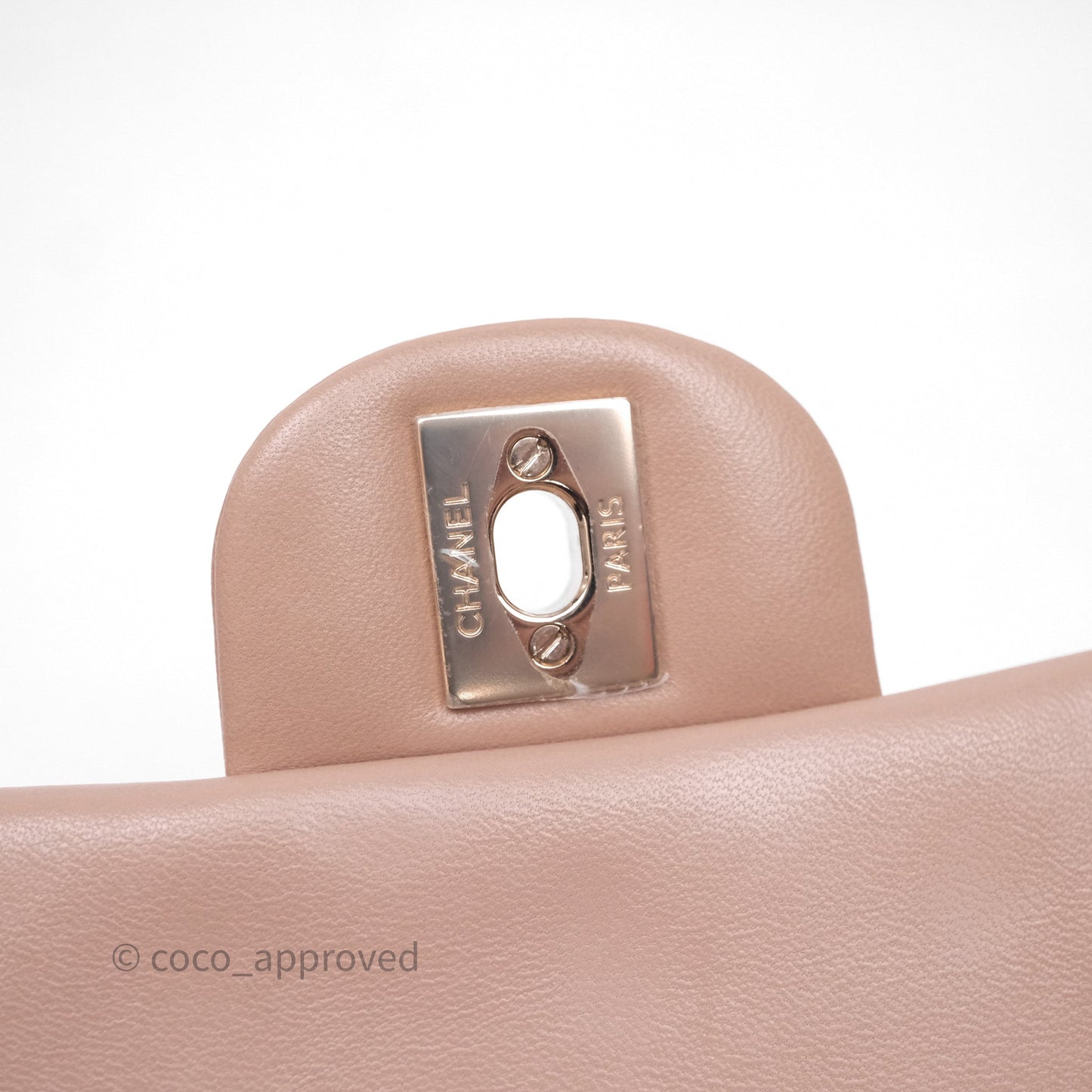 Chanel Mini Rectangular Quilted Beige Lambskin Gold Hardware