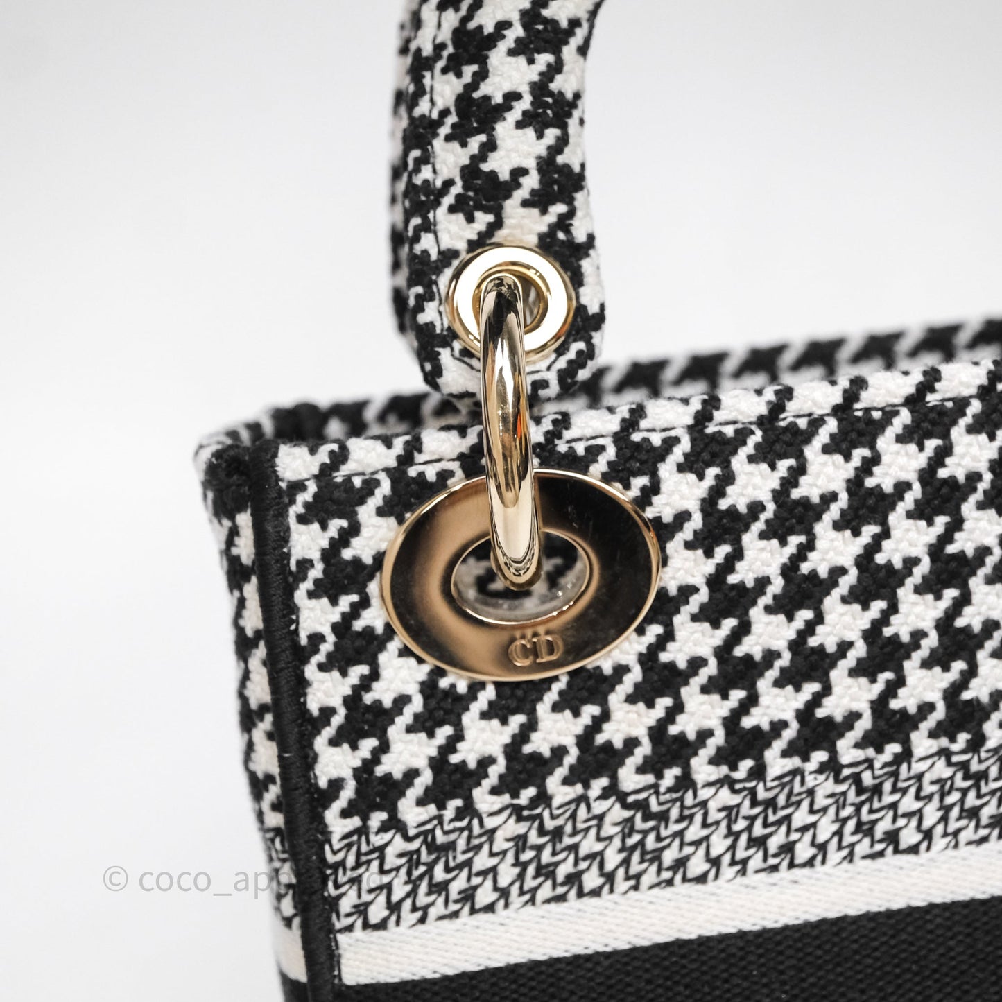 Christian Dior Mini Lady D-Lite Bag Black White Houndstooth