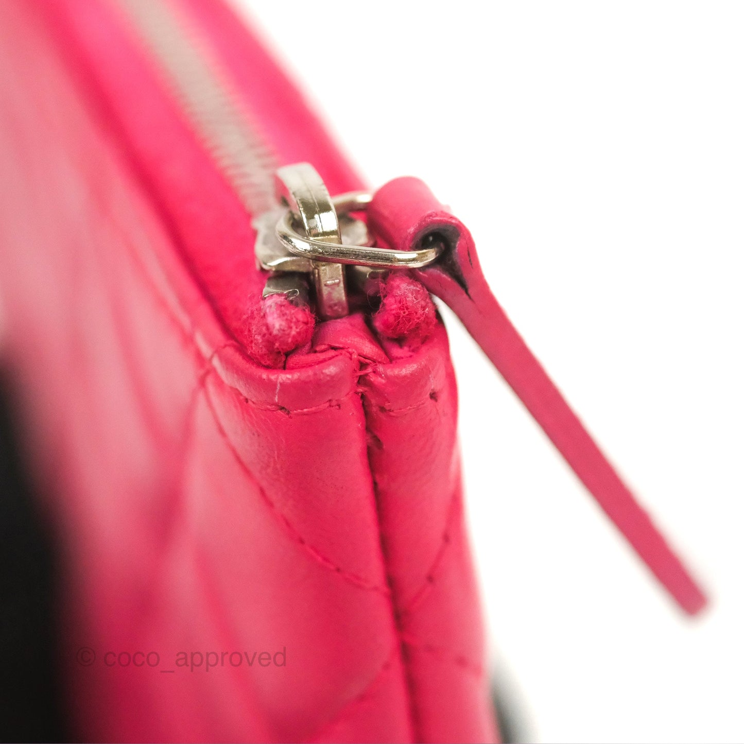 Chanel Quilted Mini O Case Pink Lambskin Silver Hardware
