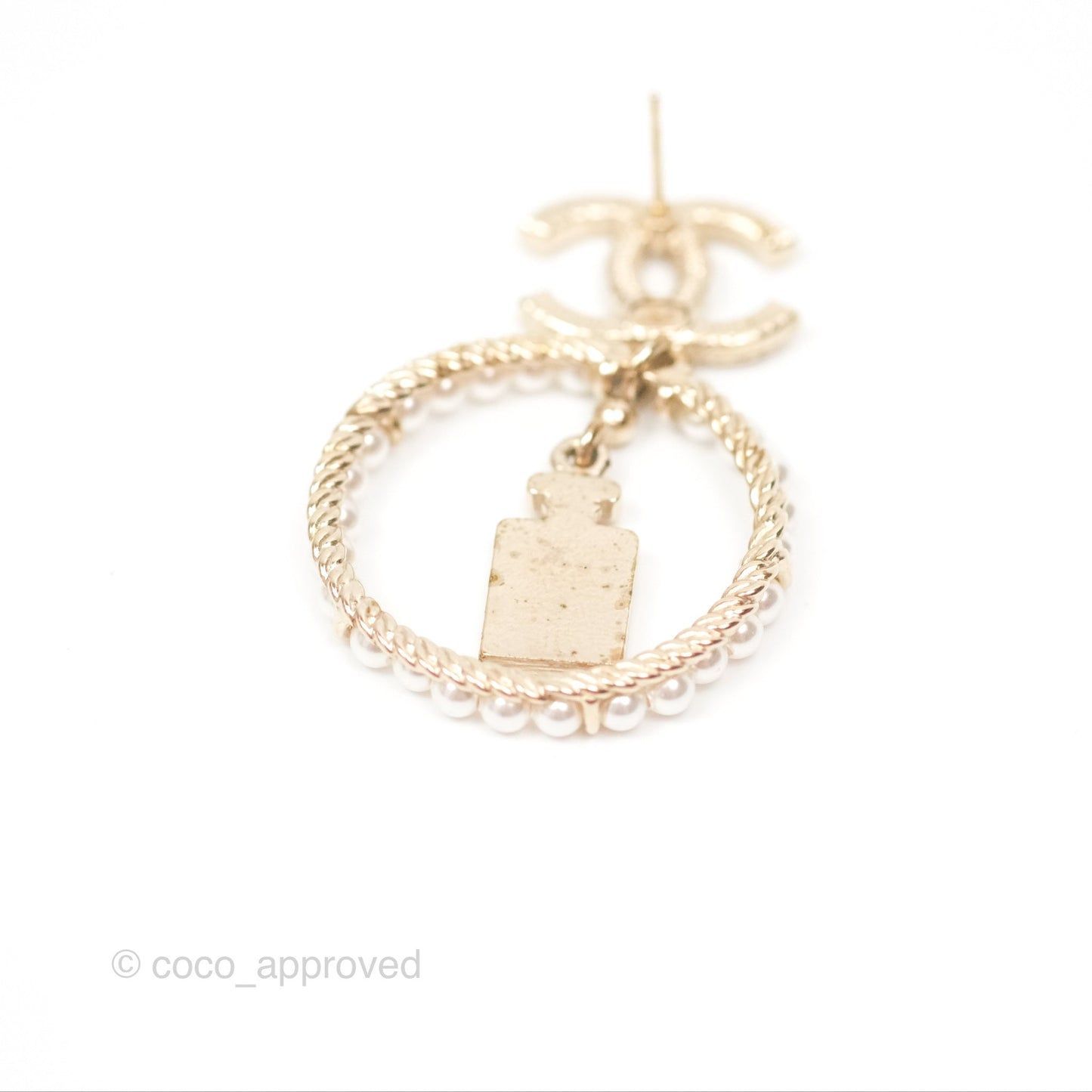 Chanel CC Crystal Pearl Ring No 5 Drop Earrings 20C