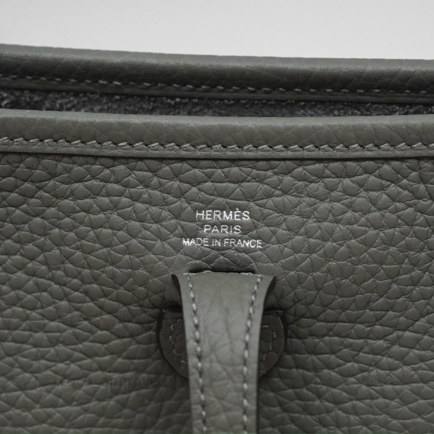 Hermès Mini Evelyne 16 Gris Meyer 0L Clemence Palladium Hardware