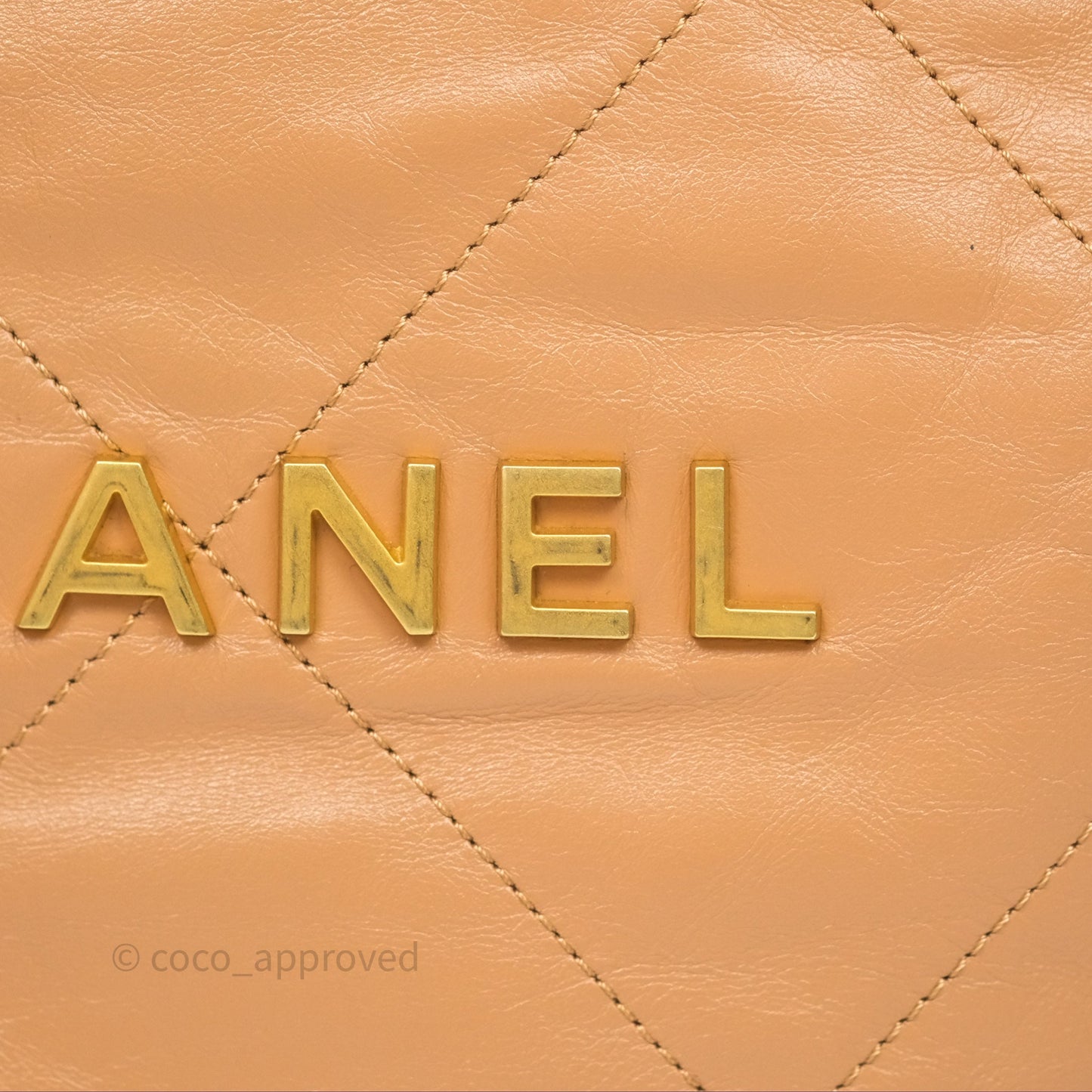 Chanel 22 Small Backpack Camel Shiny Calfskin Gold Hardware