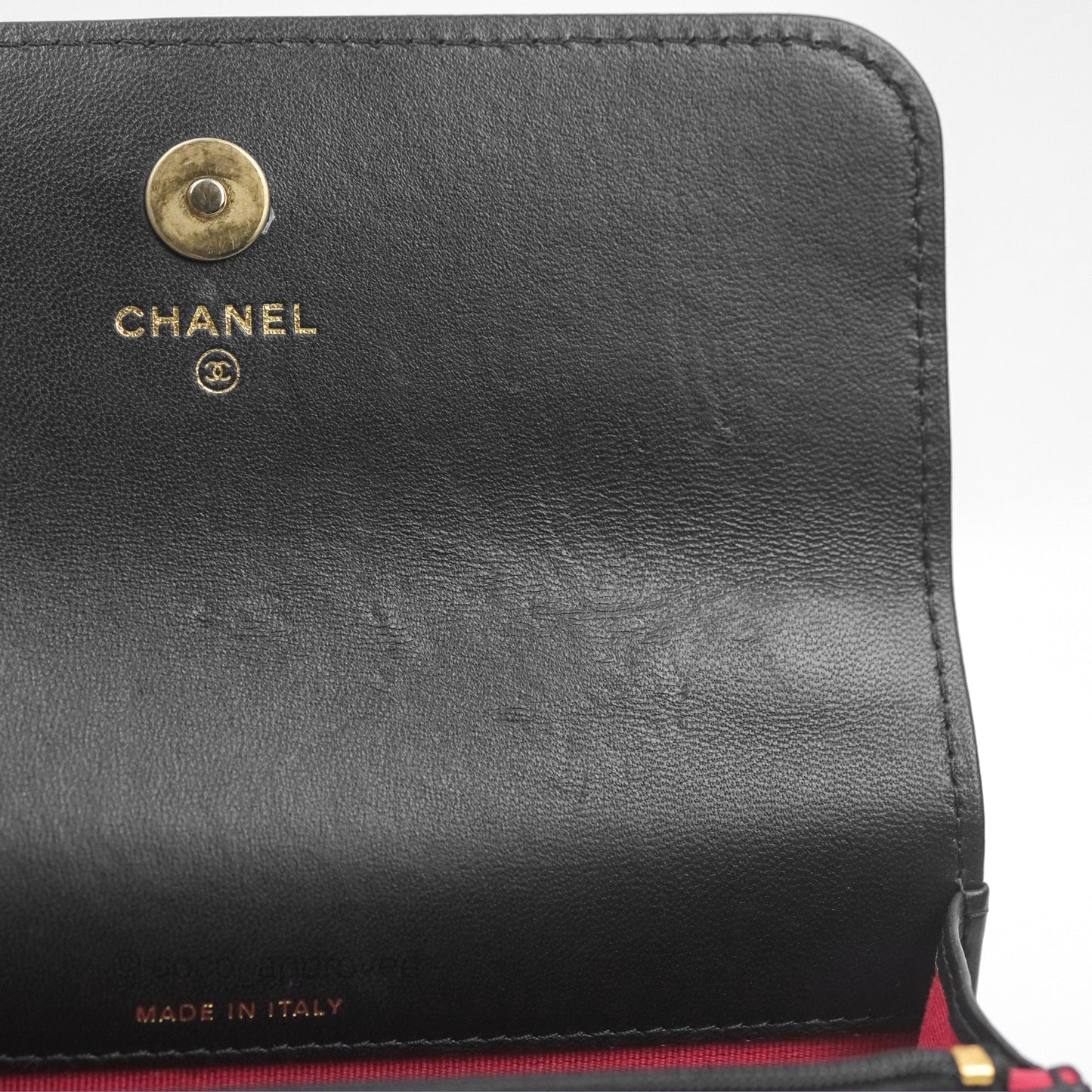 Chanel Mini WOC Phone Holder with Camellia Adjustable Chain Black Lambskin