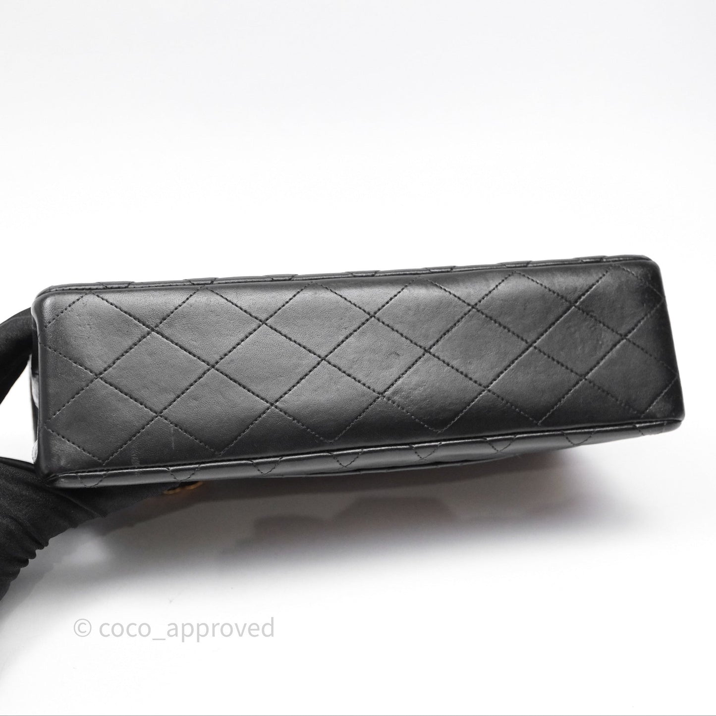 Chanel Classic Vintage Double Flap M/L Black Lambskin Gold Hardware