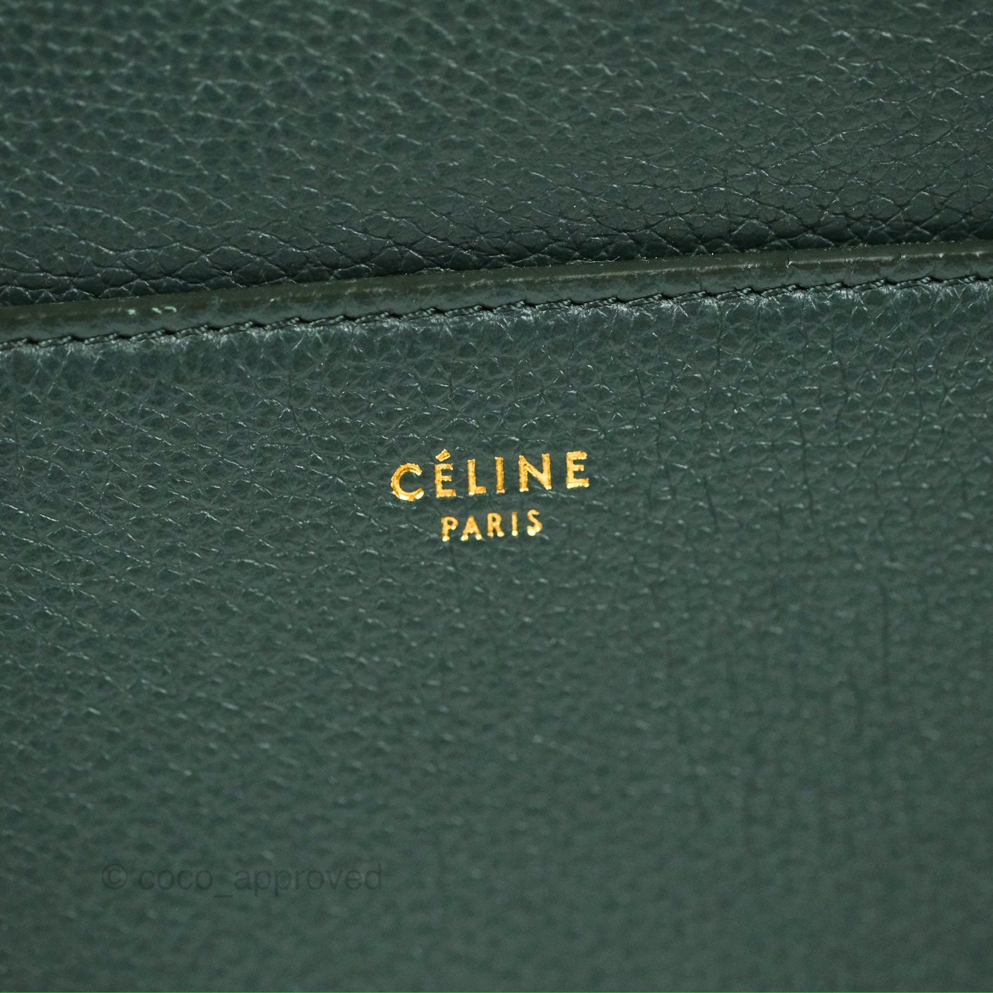 Celine Sangle Bucket Bag Grained Calfskin Amazon Green