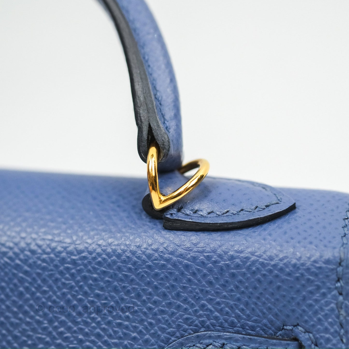Hermès Mini Kelly II Bleu Brighton Epsom Gold Hardware