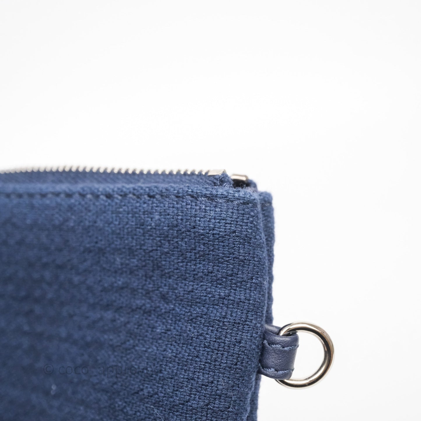 Chanel Large Deauville Navy Canvas Silver Hardware