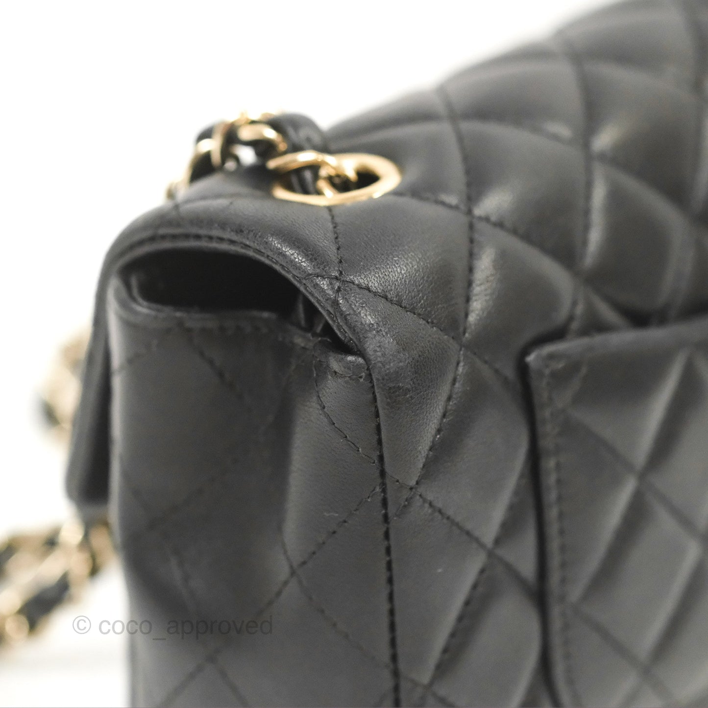 Chanel Quilted Mini Rectangular Flap Black Lambskin Gold Hardware