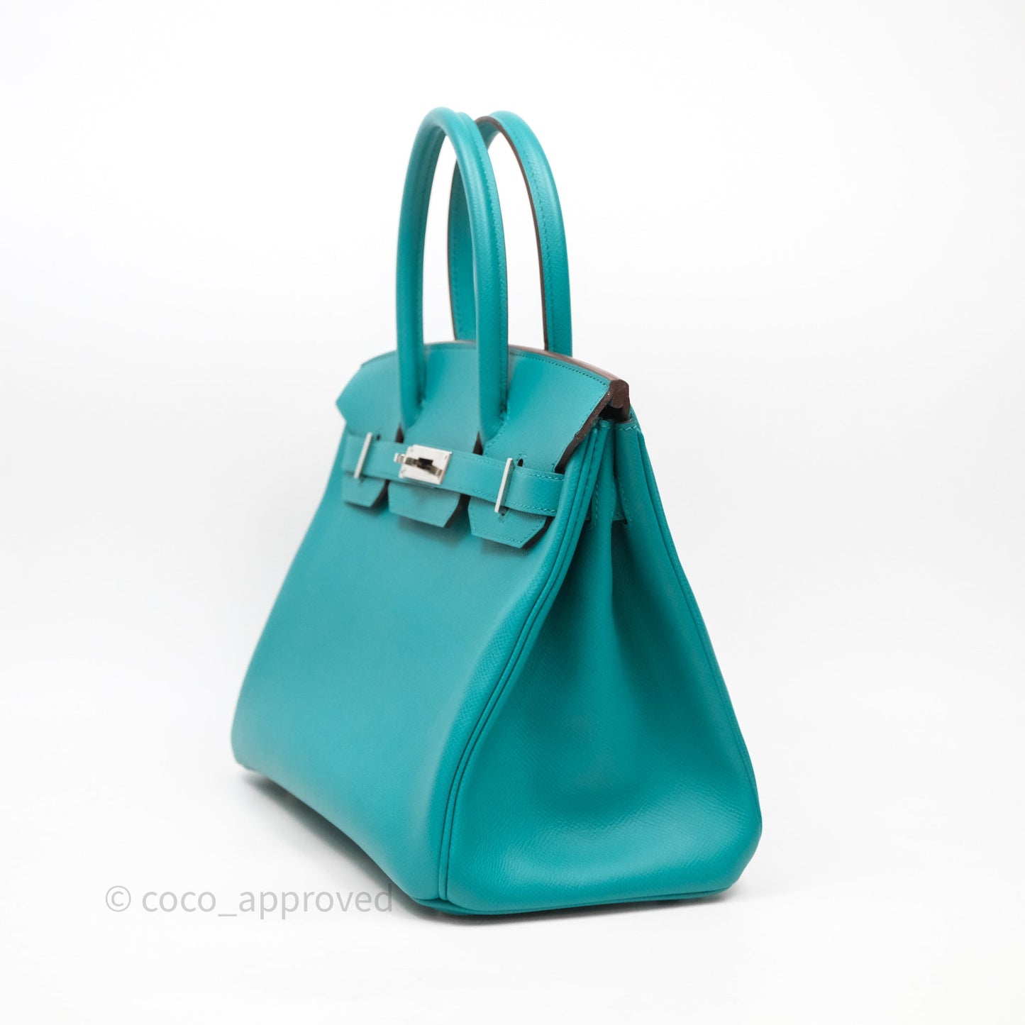 Hermès Birkin 30 Retourne Vert Verone U1 Epsom Palladium Hardware