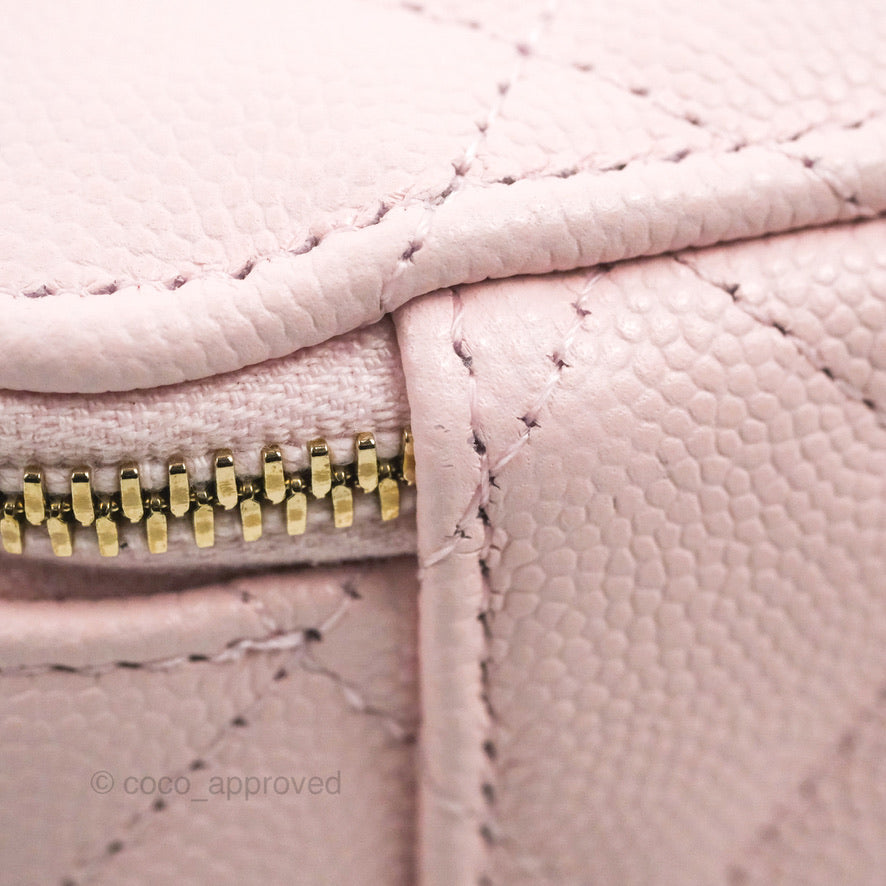 Chanel Mini Vanity With Chain Pink Caviar Gold Hardware