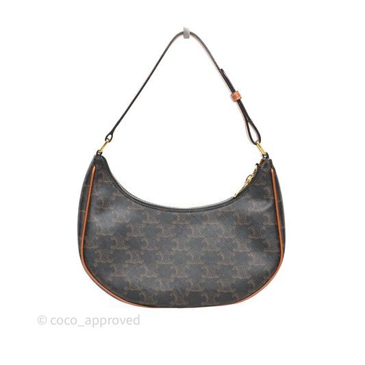 Celine Medium Ava Bag In Triomphe Canvas Calfskin Tan