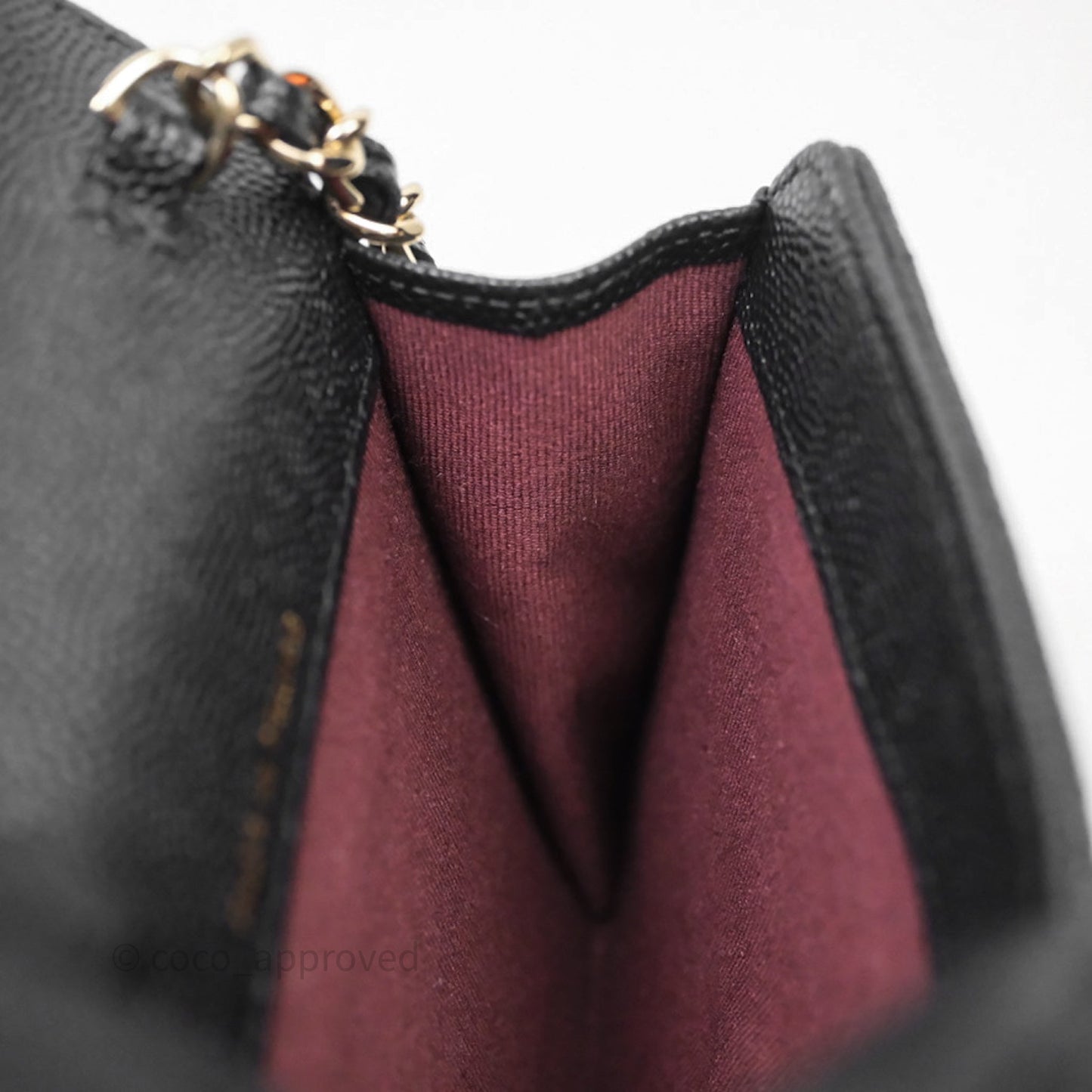 Chanel Quilted Mini Wallet on Chain WOC Black Caviar Gold Hardware