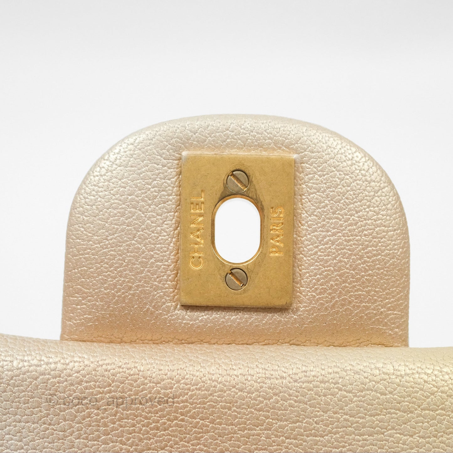 Chanel Mini Rectangular Flap Beige Ombre Iridescent Goatskin Aged Gold Hardware 22C