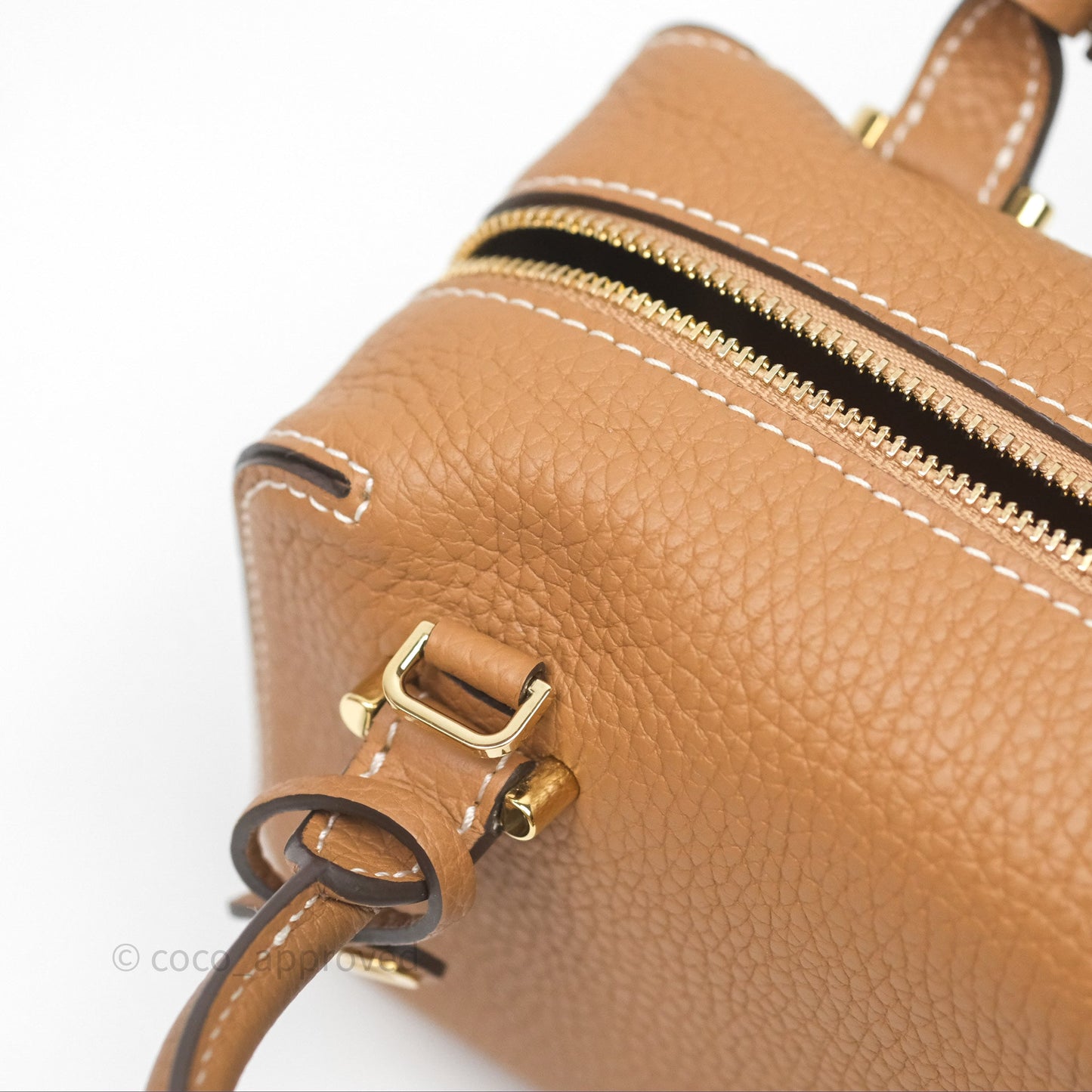 Delvaux Cool Box Nano Taurillon Soft Grained Calfskin Vegetal Ivory Gold Hardware