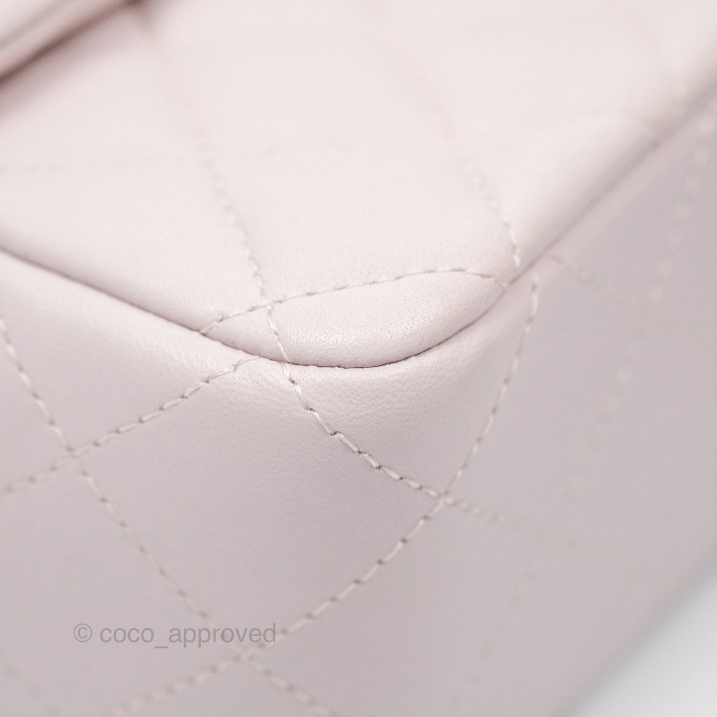 Chanel Quilted Mini Rectangular Pale Lilac Lambskin Silver Hardware