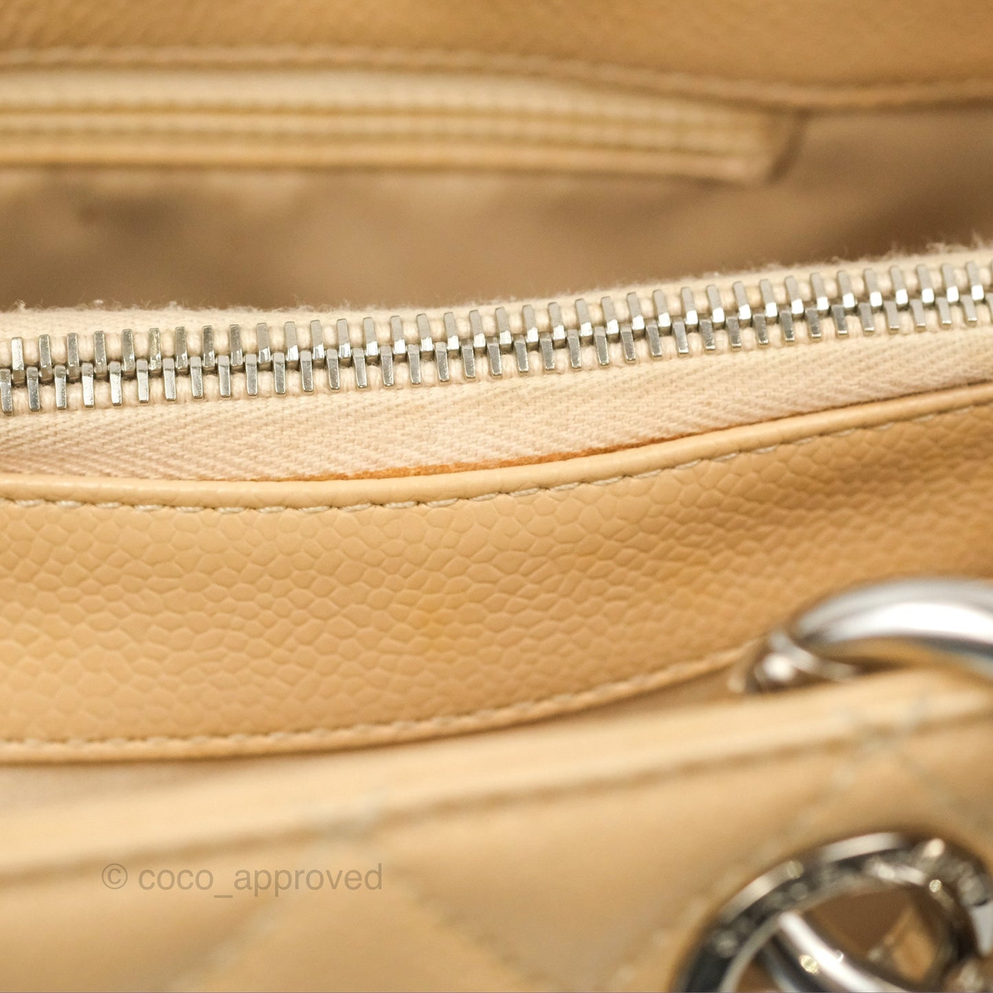 Chanel GST Beige Caviar Silver Hardware