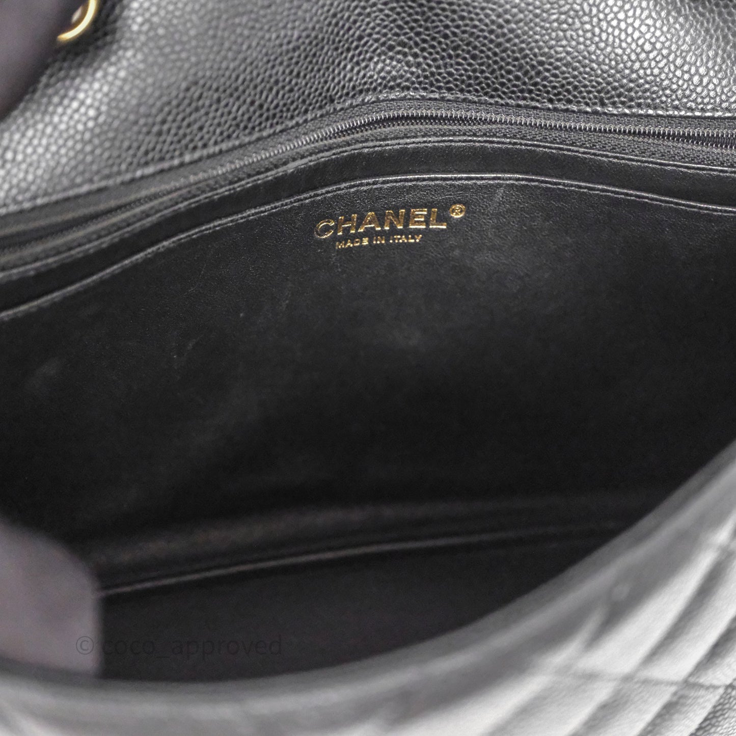 Chanel Jumbo Single Flap Black Caviar Gold Hardware⁣⁣