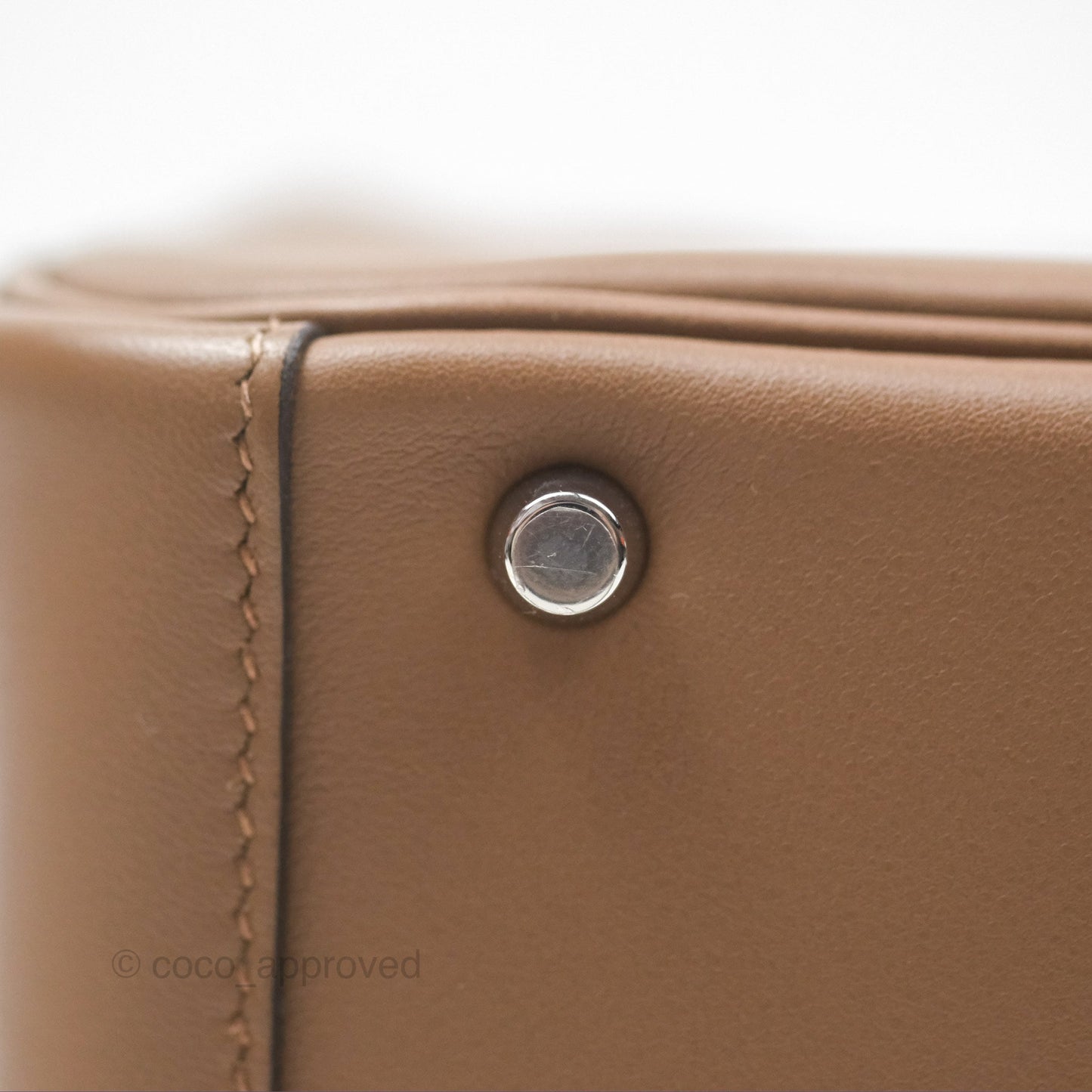 Hermès Mini Lindy 20 Verso Swift Alezan 3G / Biscuit 48 Palladium Hardware