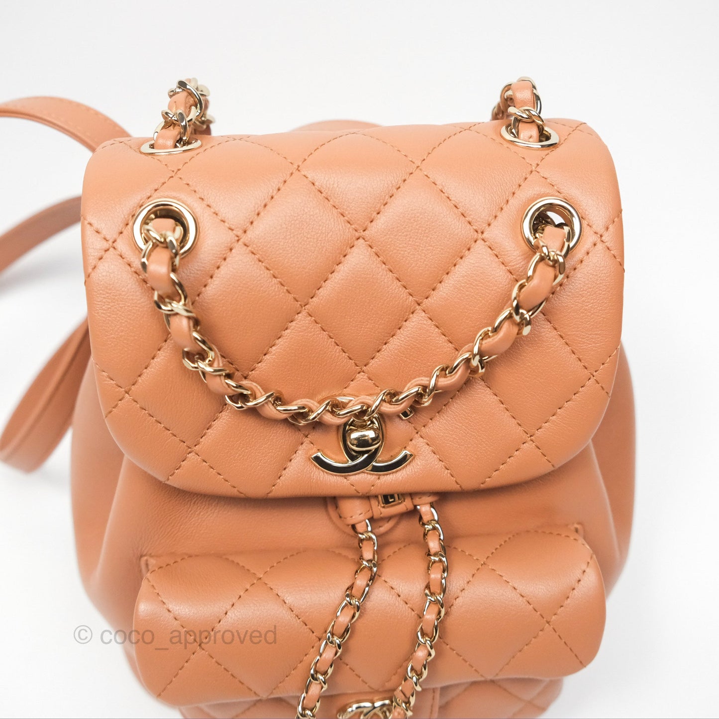 Chanel Small Duma Drawstring Backpack Camel Calfskin 24P