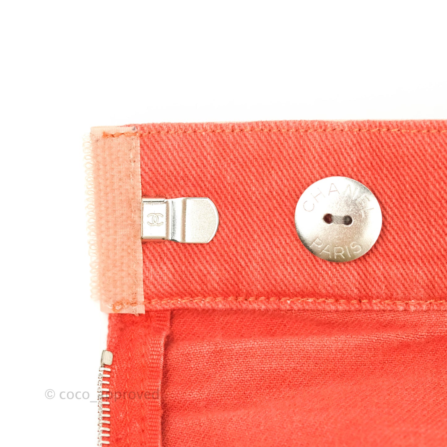 Chanel Denim Skirt Coral Size 40