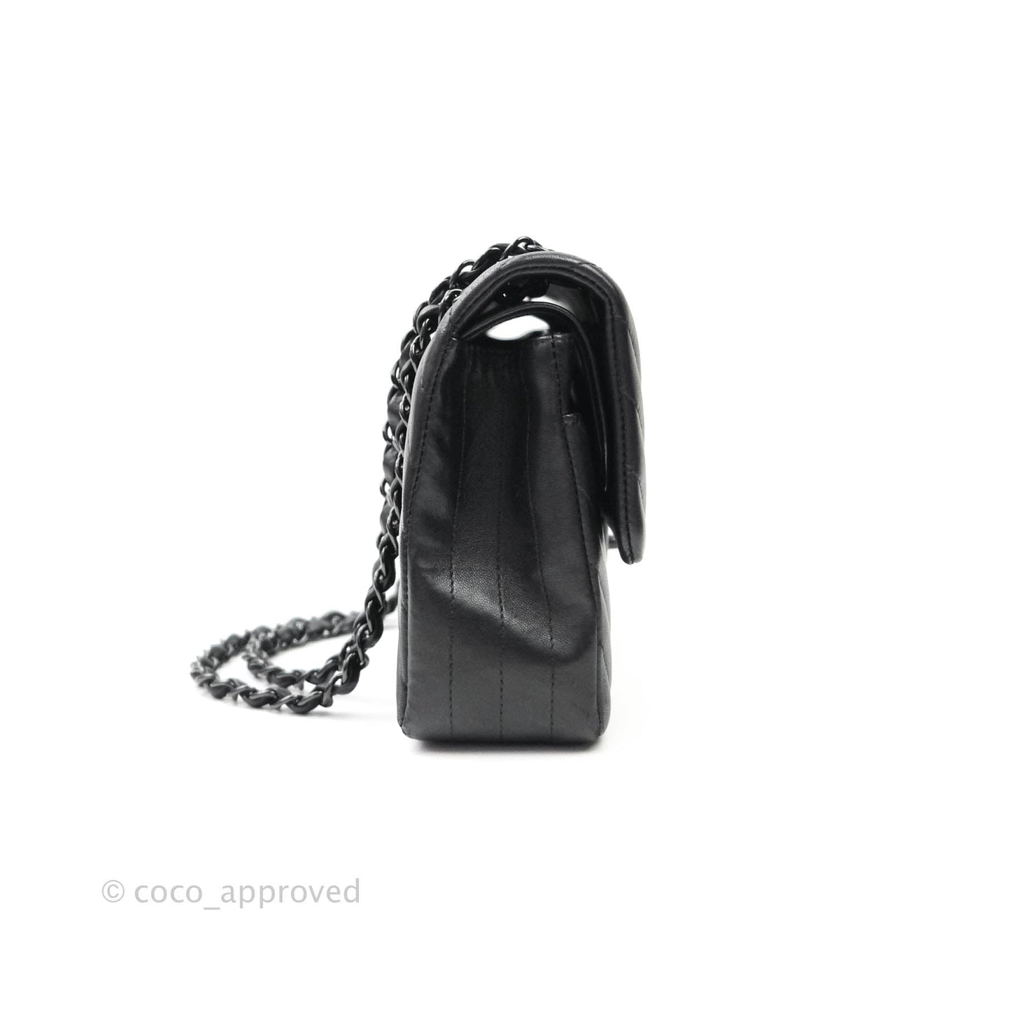 Chanel Classic Chevron M/L Medium Double Flap So Black Lambskin