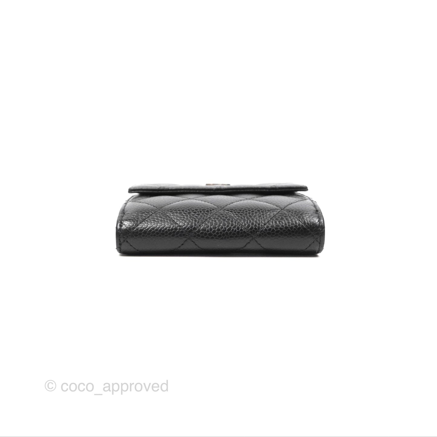 Chanel Quilted Short Flap Black Caviar Gold Hardware