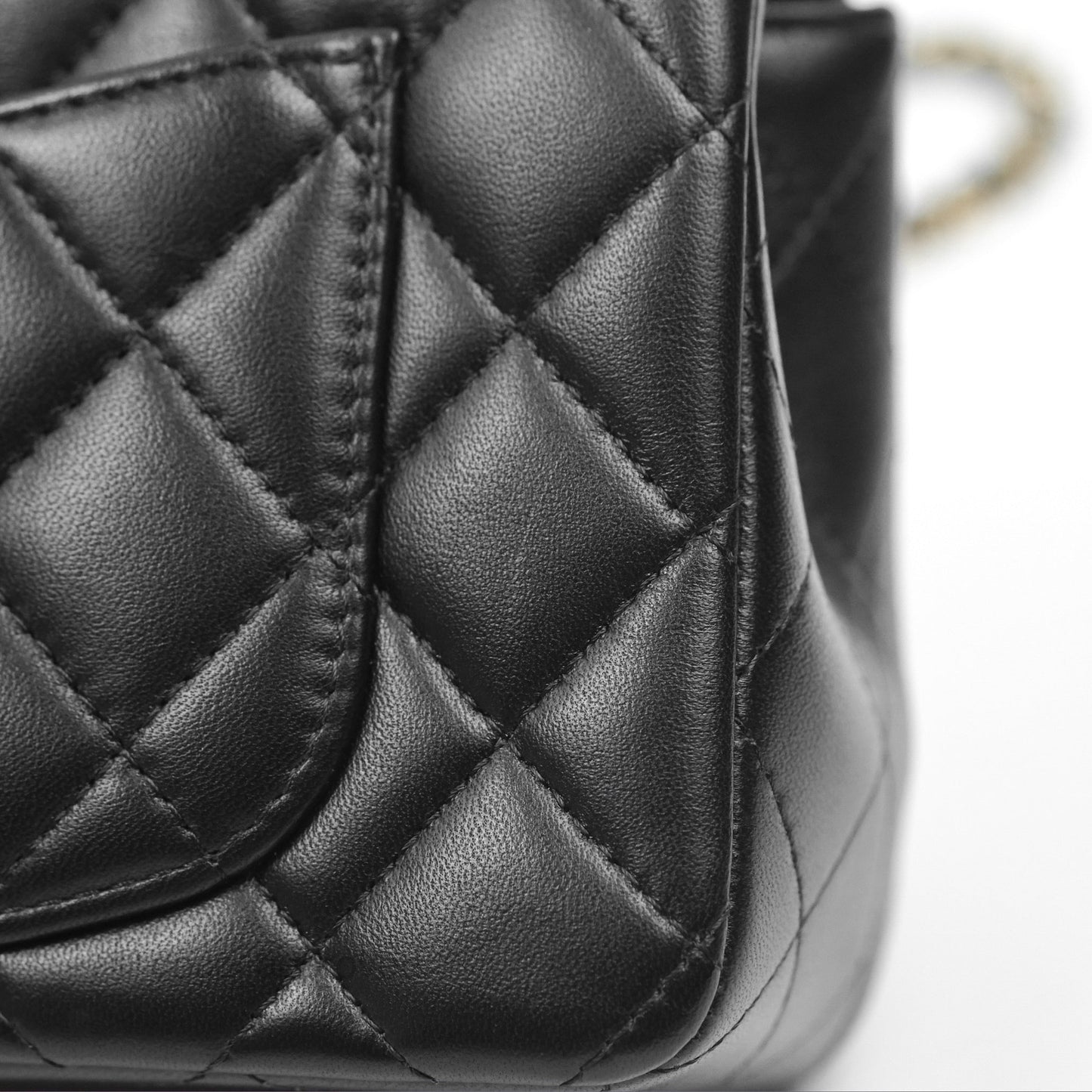 Chanel Top Handle Mini Rectangular Flap Bag Black Lambskin Gold Hardware