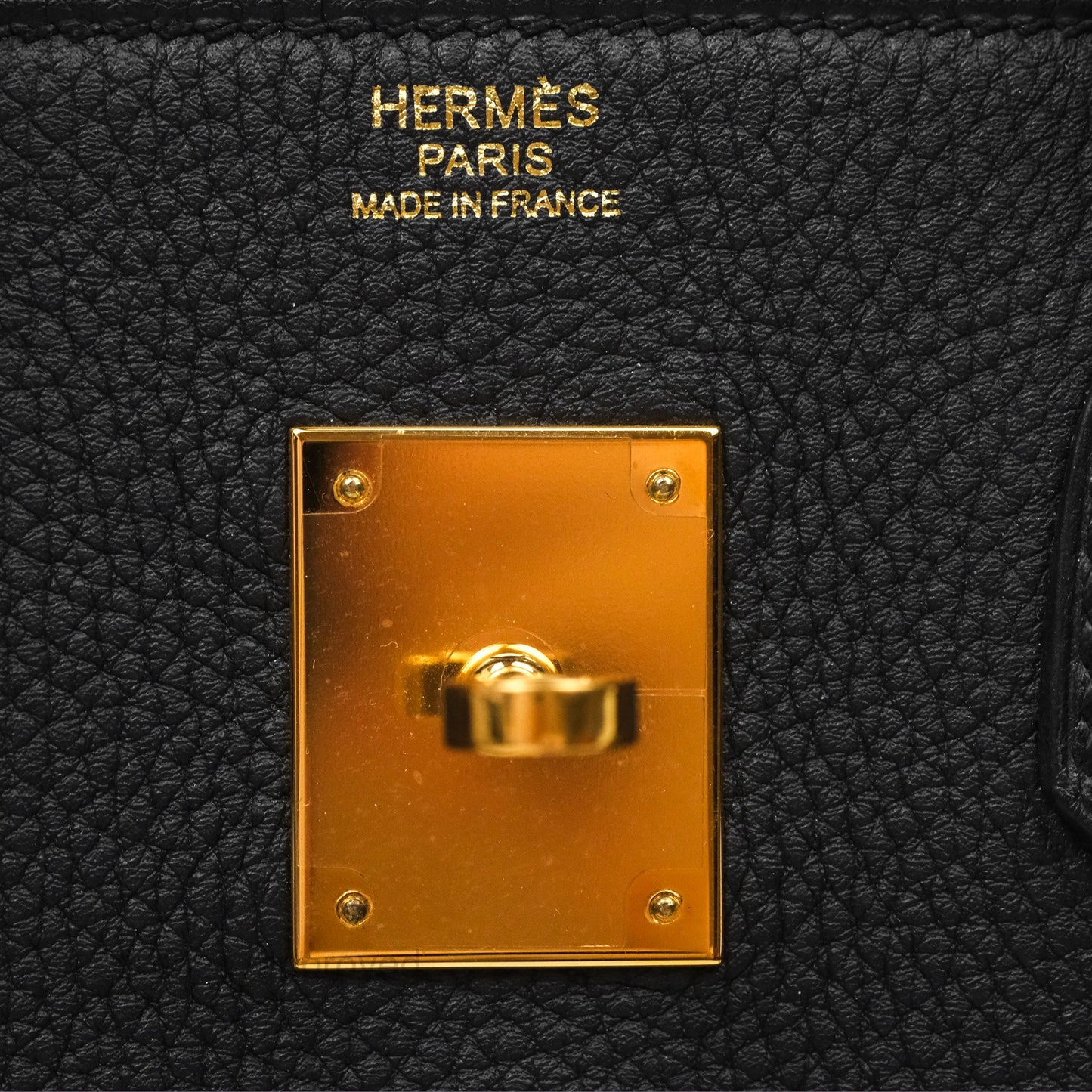 Hermès Birkin 30 Retourne Black Noir 89 Togo Gold Hardware