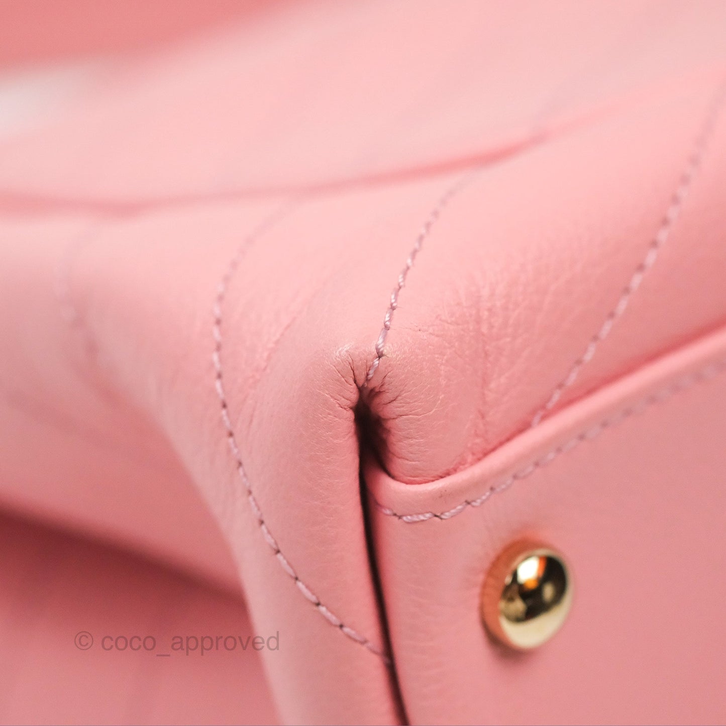 Chanel Small Chevron Chic Top Handle Flap Pink Grained Calfskin Gold Hardware